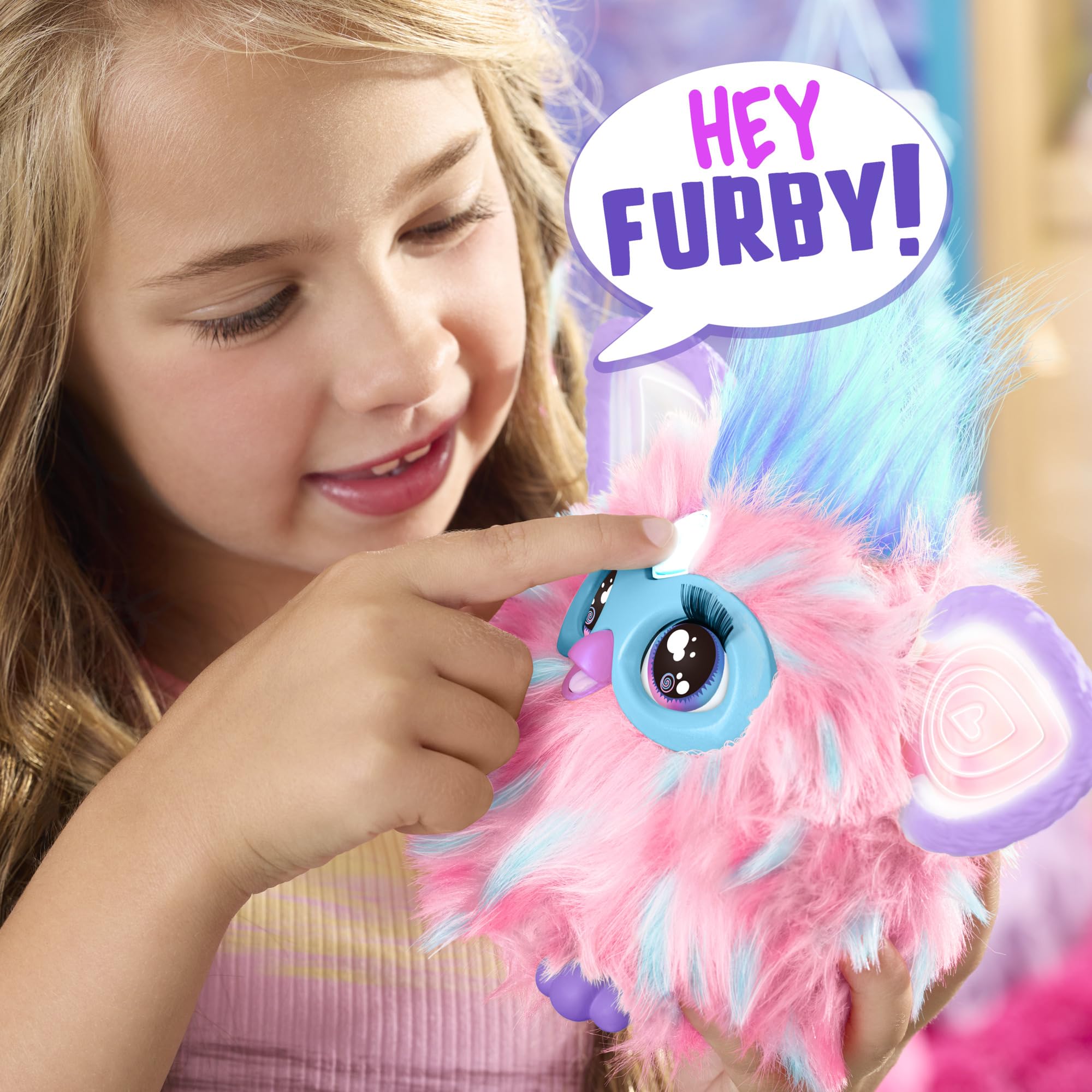 Furby Cotton Candy Pink & Blue Interactive Plush Toy - Voice-Activated Dancing & Talking Pet for Kids 7