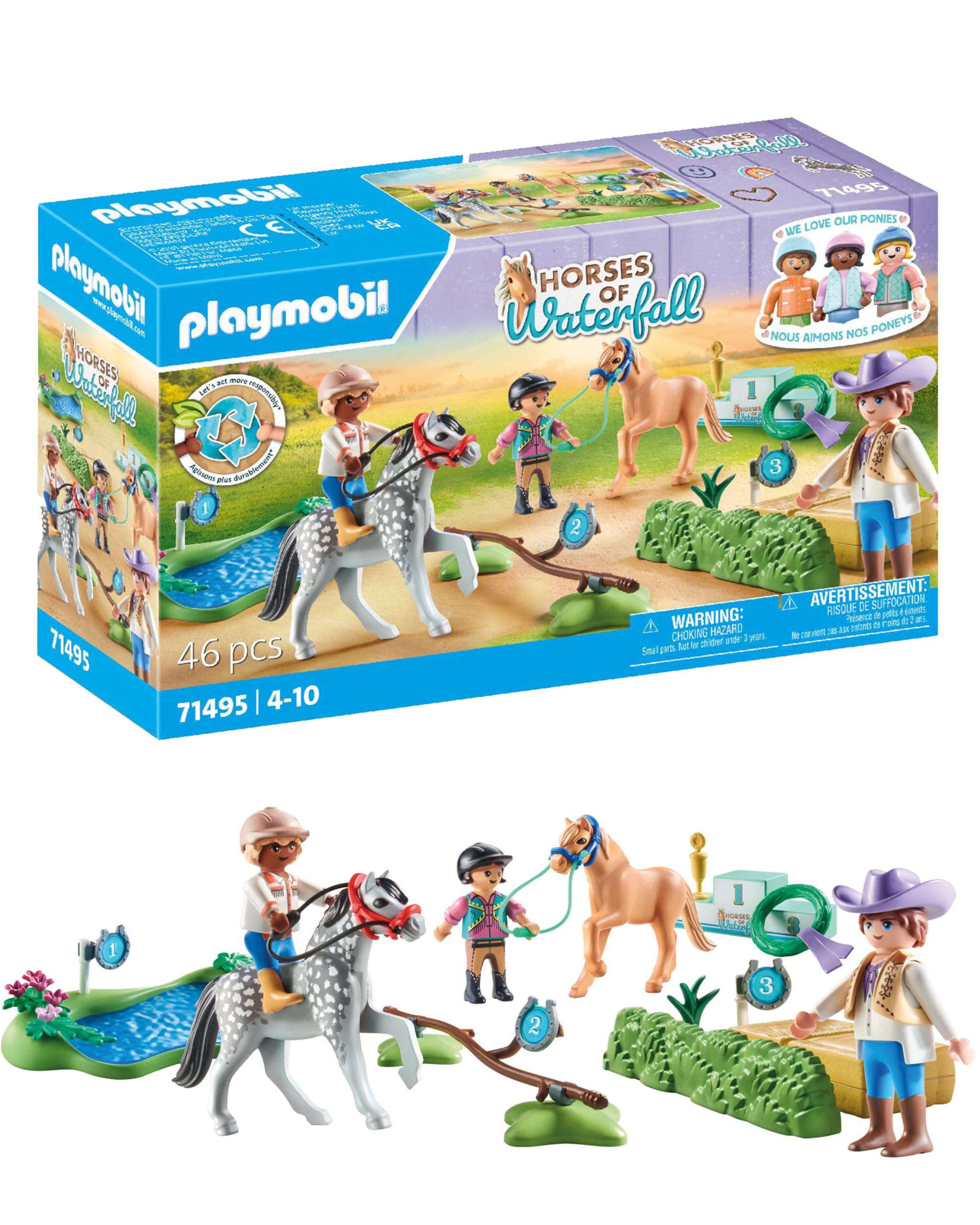 Playmobil 71495 Horses of Waterfall: Pony Tournament Playset for Ages 4+ 5