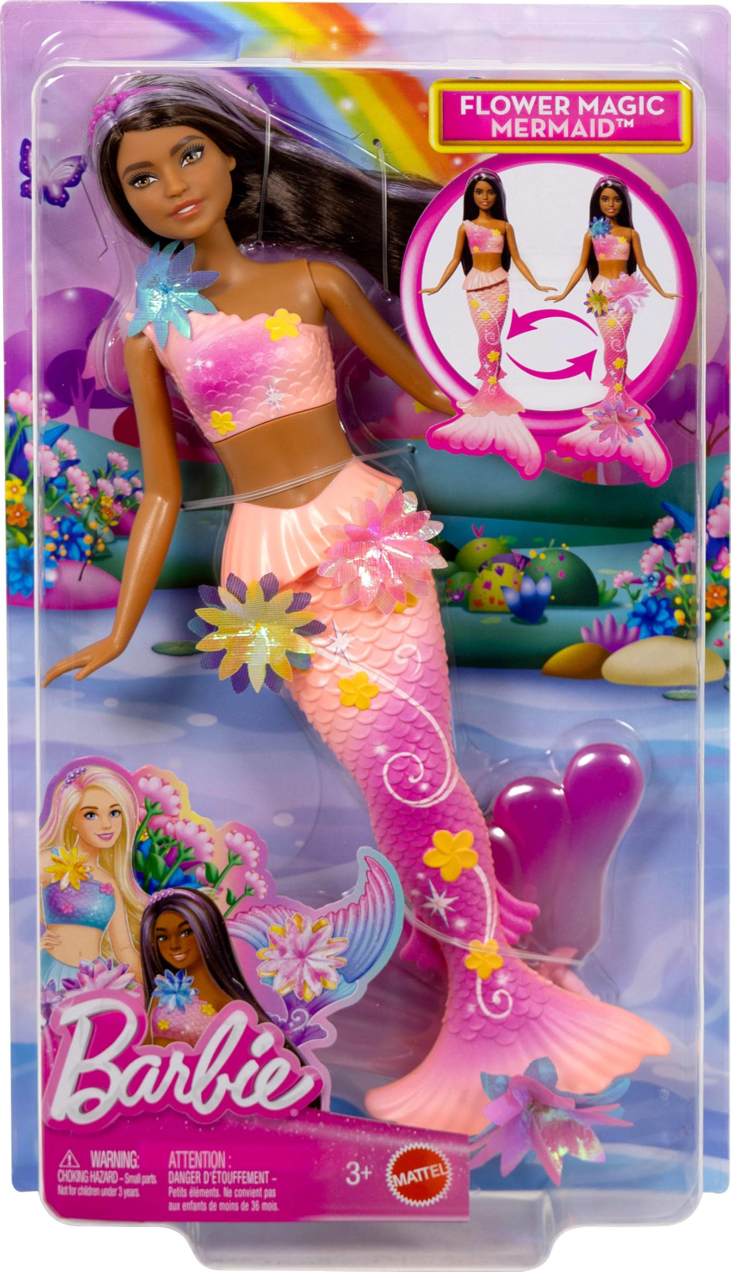 Barbie Mermaid Magic Blooming Flowers Doll - Interactive Flower Bloom Feature, Ages 3+ 6