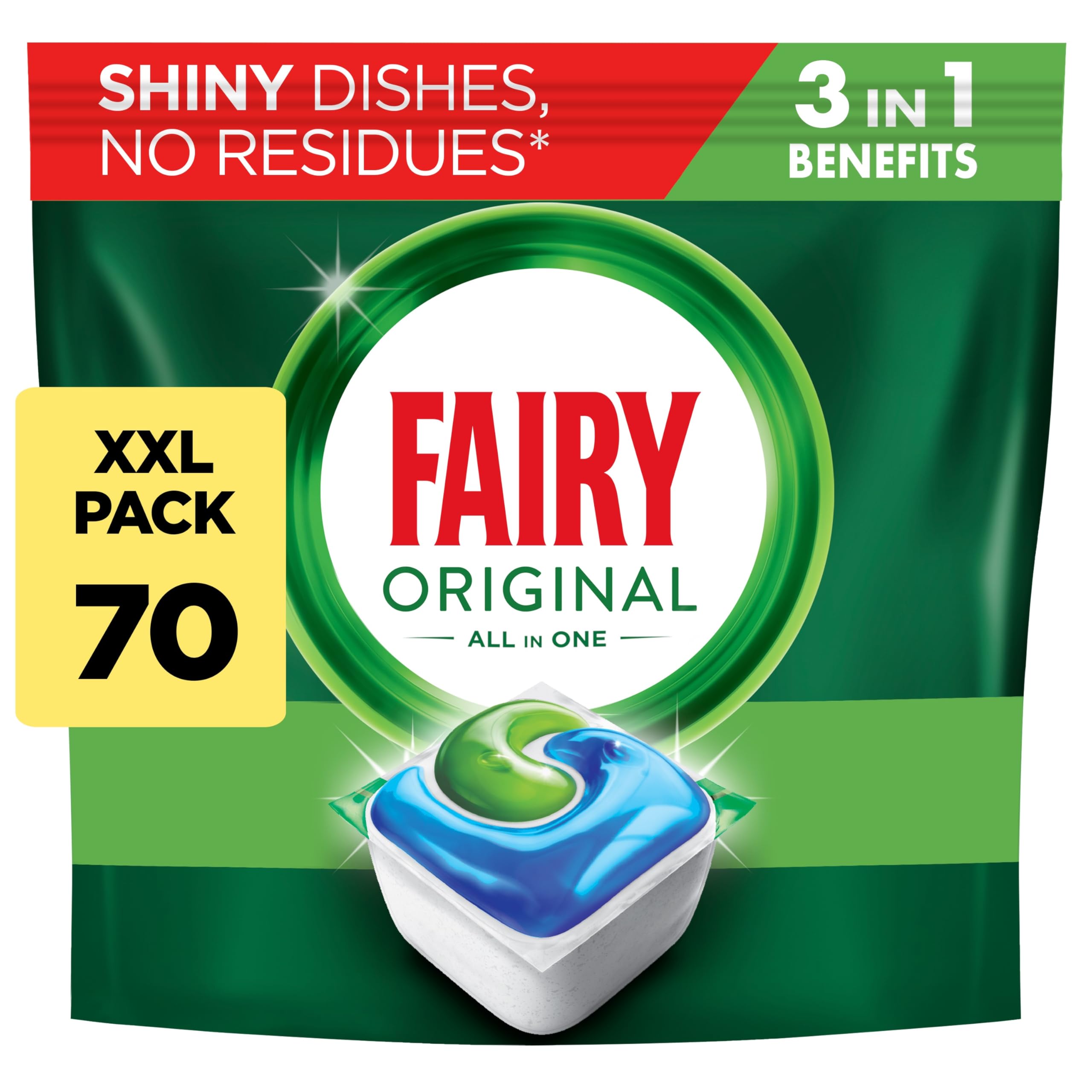 Fairy Original All-in-1 Dishwasher Tablets (70 Tablets)