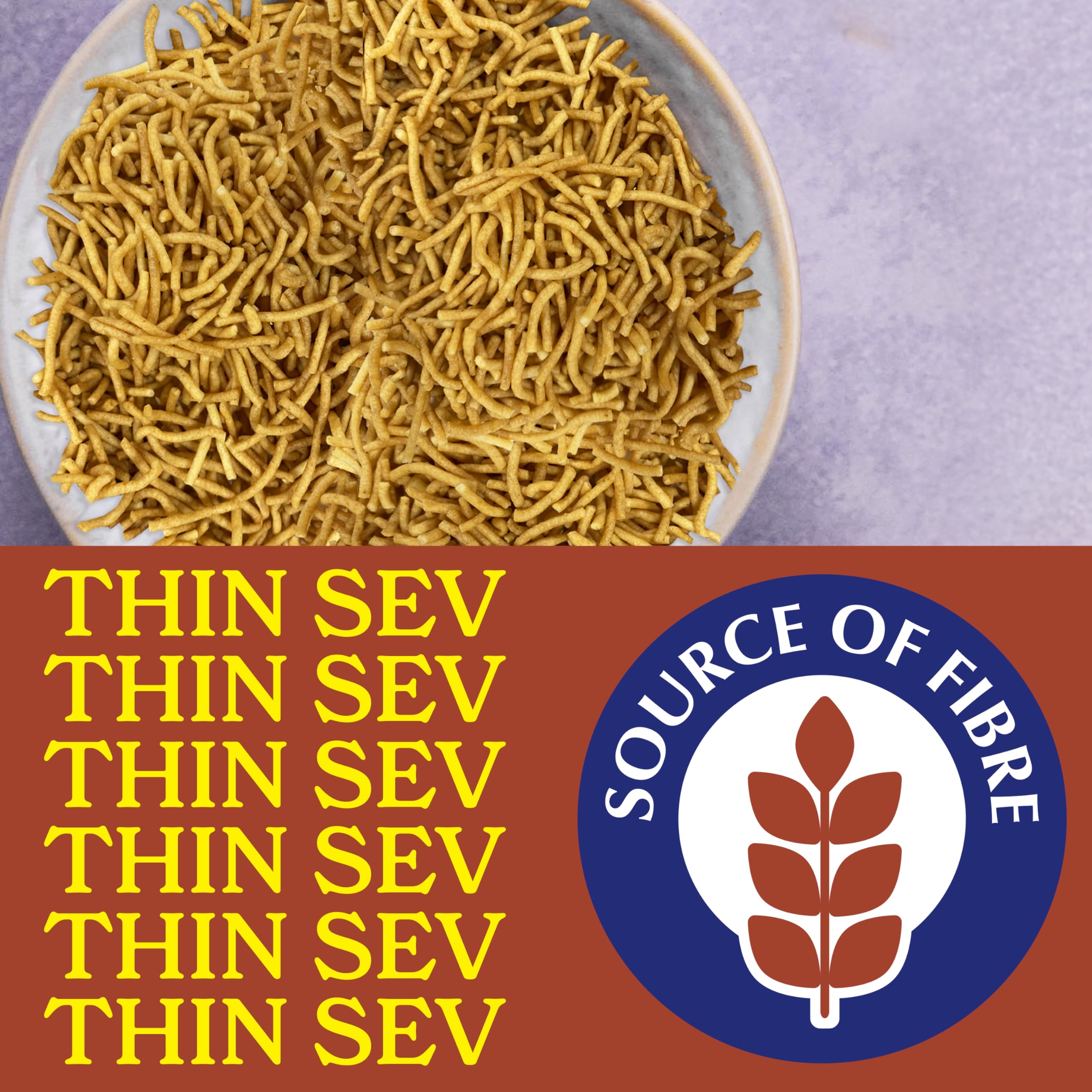 Rajah Thin Sev 200g - Crispy Gram Flour Noodles Snack 3