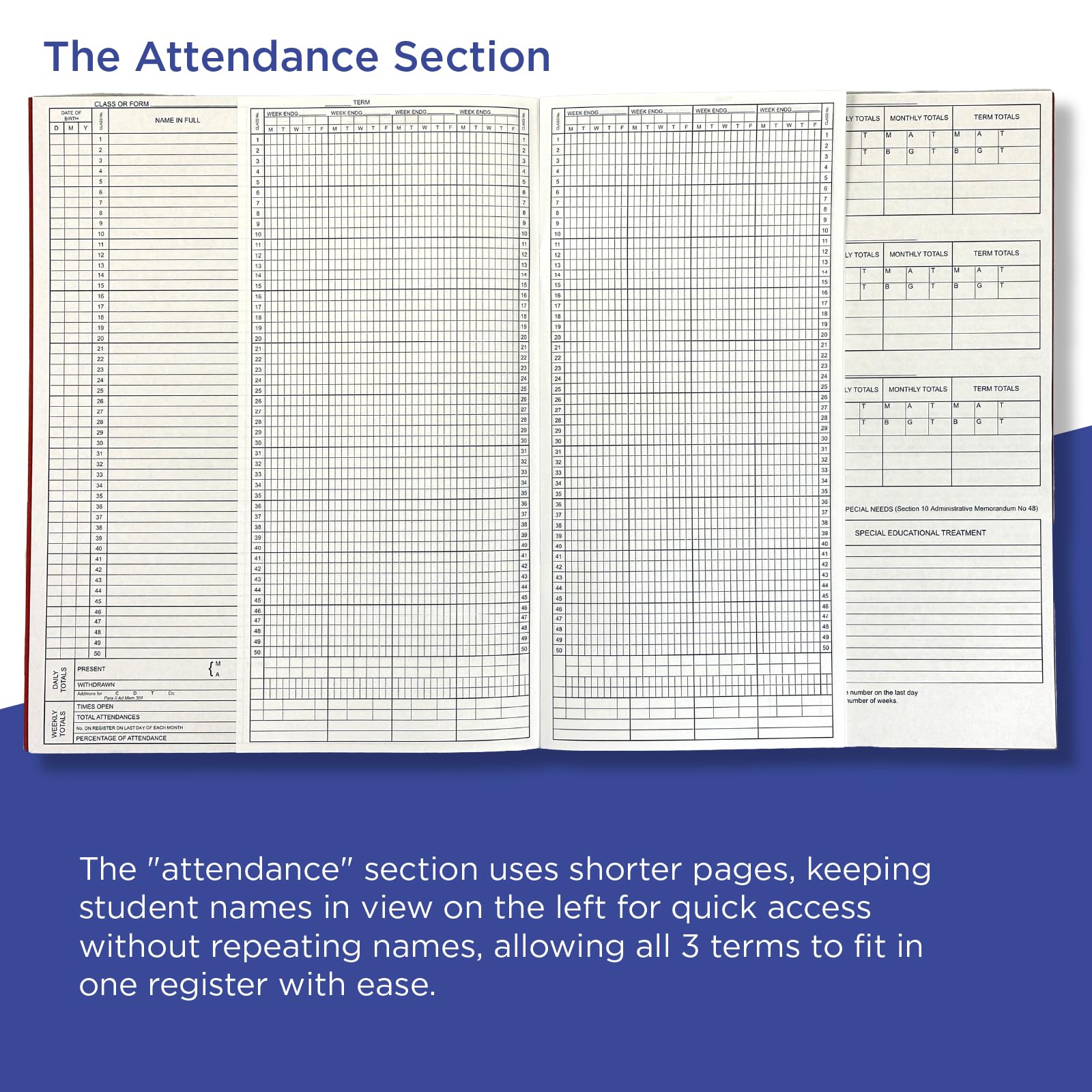 Exacompta Guildhall Attendance Register E100Z | 24 Pages | Red Manilla Cover | 326x205 mm
