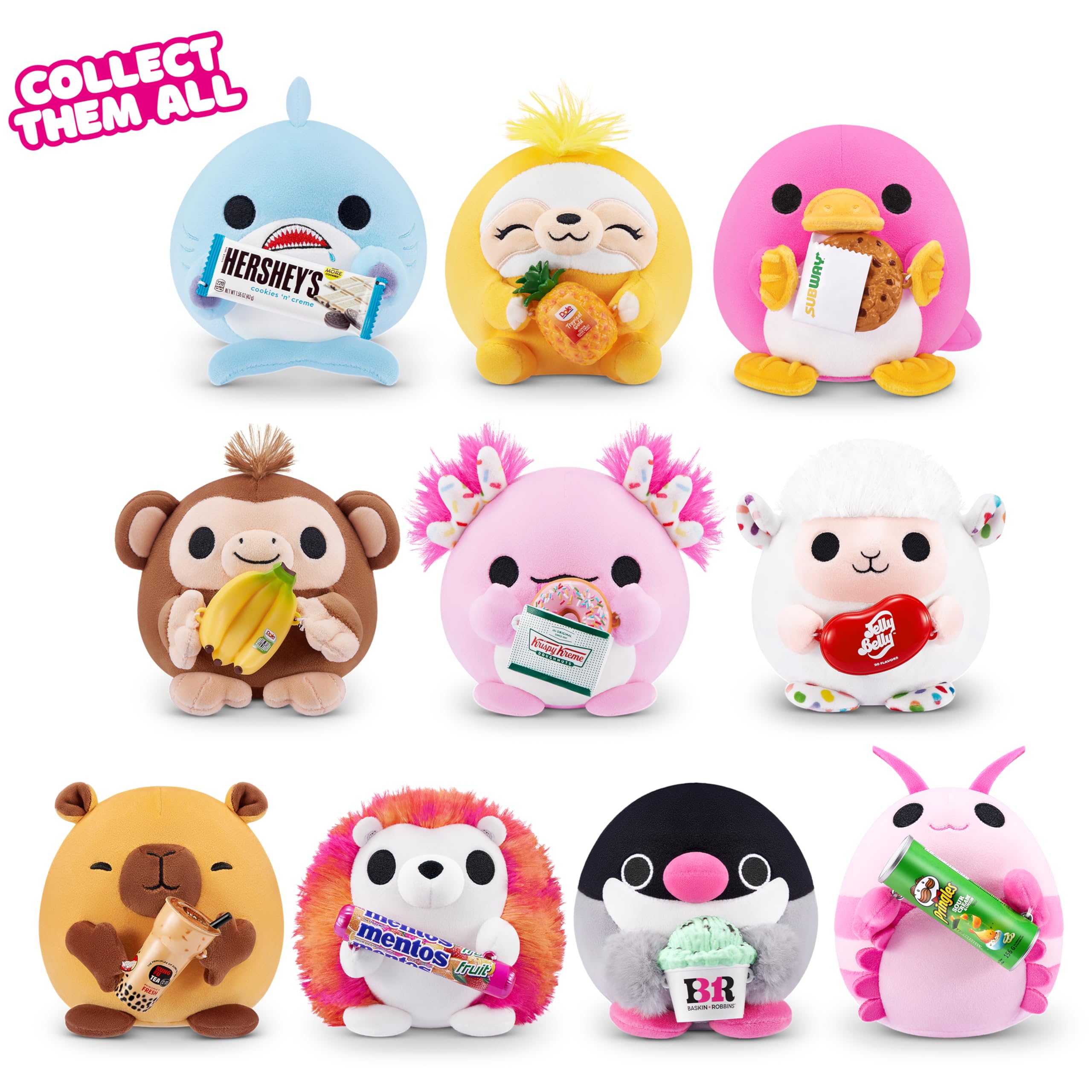 Snackles Series 2 - Random Assortment 5-inch Plush with Licensed Snack Accessory 7