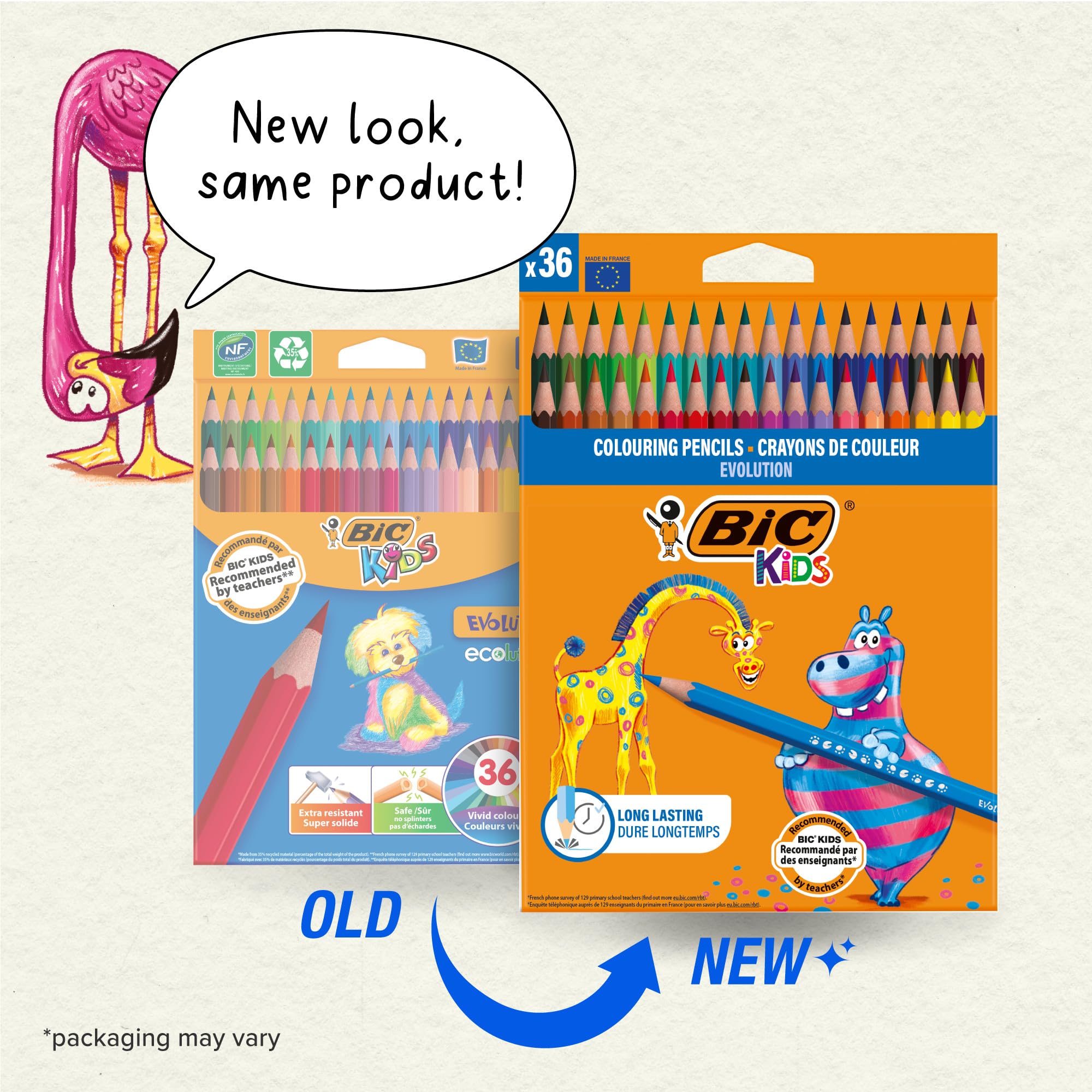 BIC Kids Evolution Coloured Pencils - Wood-Free, Durable Art Supplies for Kids