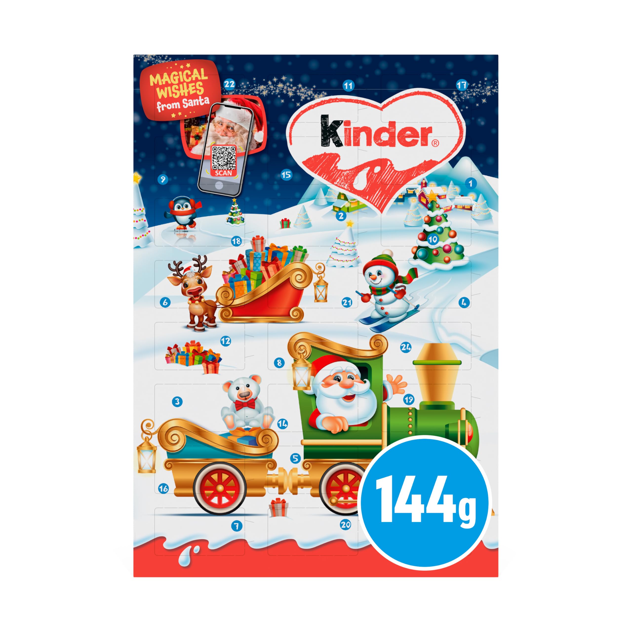 Kinder Chocolate 2025 Christmas Advent Calendar with 24 Mini Chocolates
