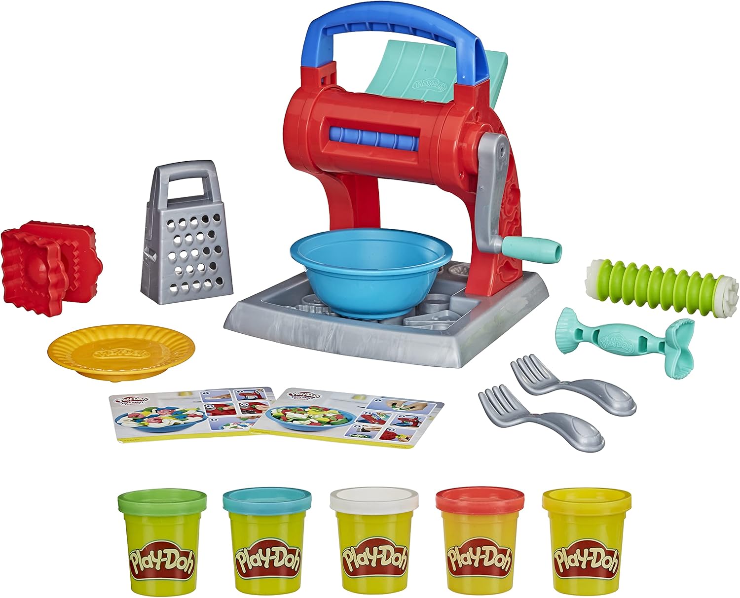 Play-Doh Kitchen Creations Noodle Party Playset - Pretend Pasta Maker for Kids 3 Years and Up 7