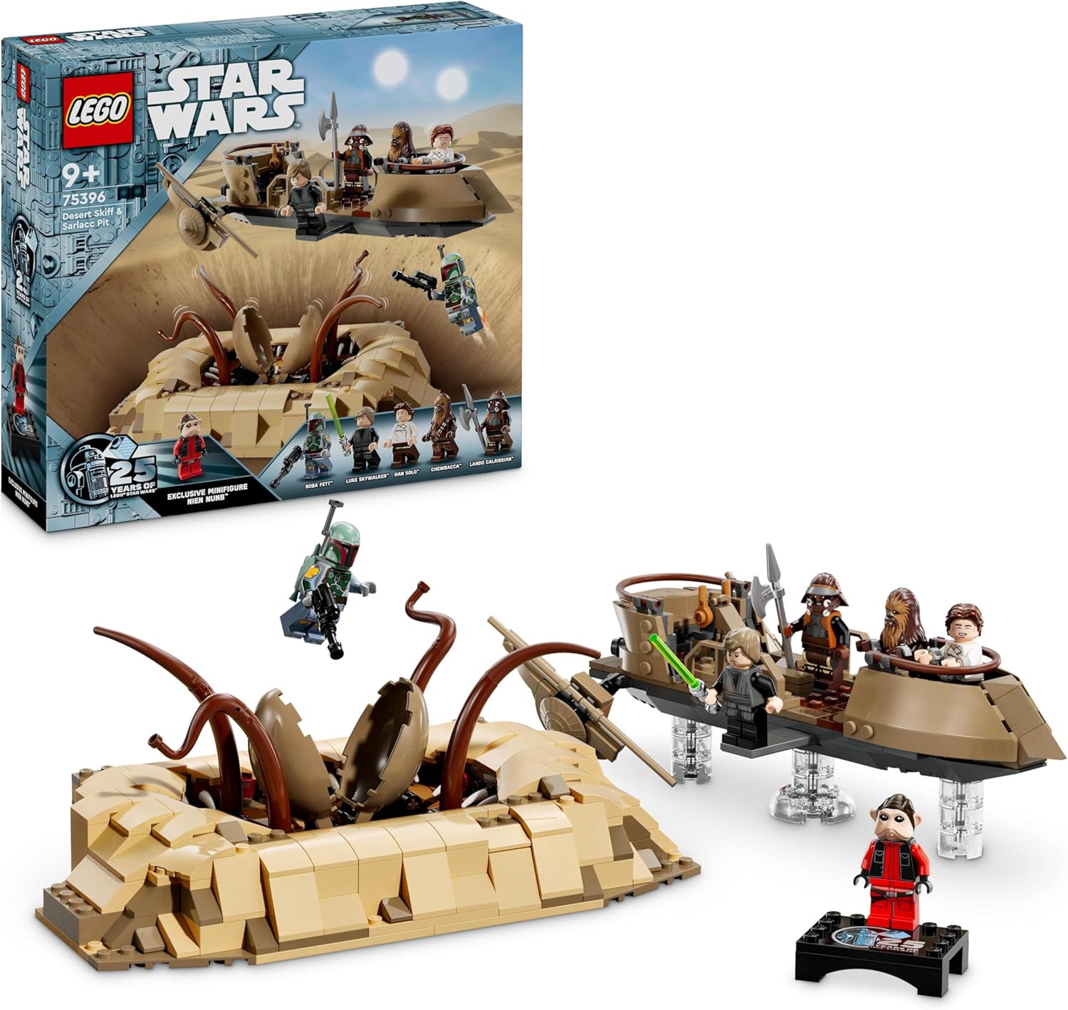 LEGO Star Wars: Return of the Jedi Desert Skiff & Sarlacc Pit Playset - Buildable Vehicle Toy for Kids 9+