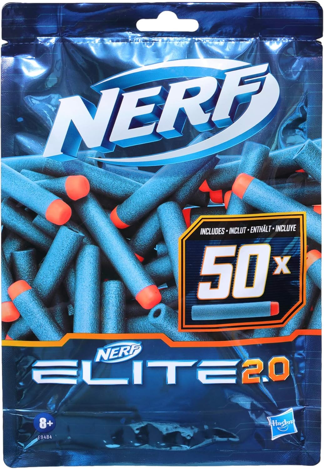 Nerf Elite 2.0 50-Dart Refill Pack - Official Foam Darts for Elite Blasters
