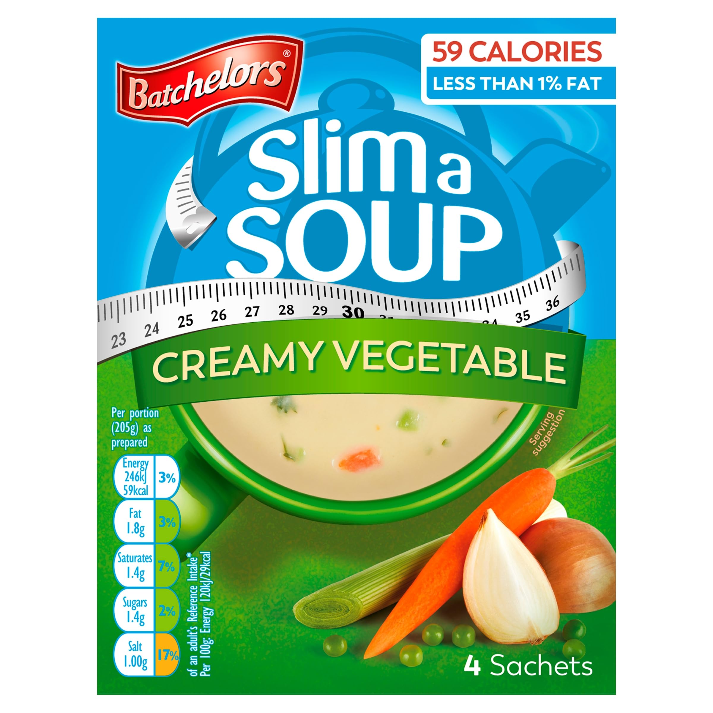 Batchelors Slim a Soup Cream of Vegetable Instant Soup Sachets, Low Fat, 4 Sachets 6