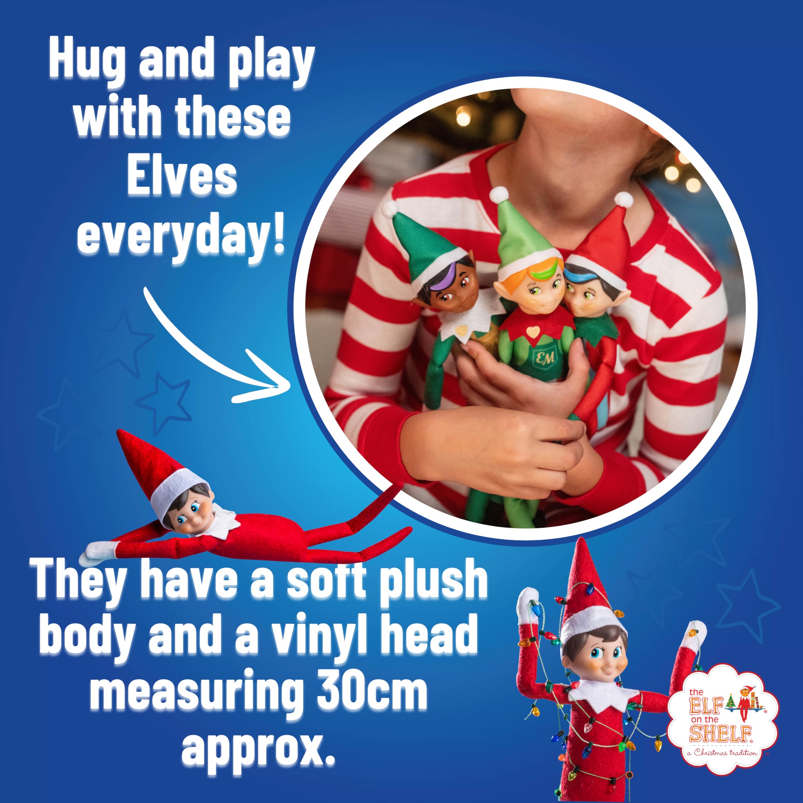 The Elf on the Shelf - Elf Mates Chef Blue Plush Elf with Velcro Hands 5