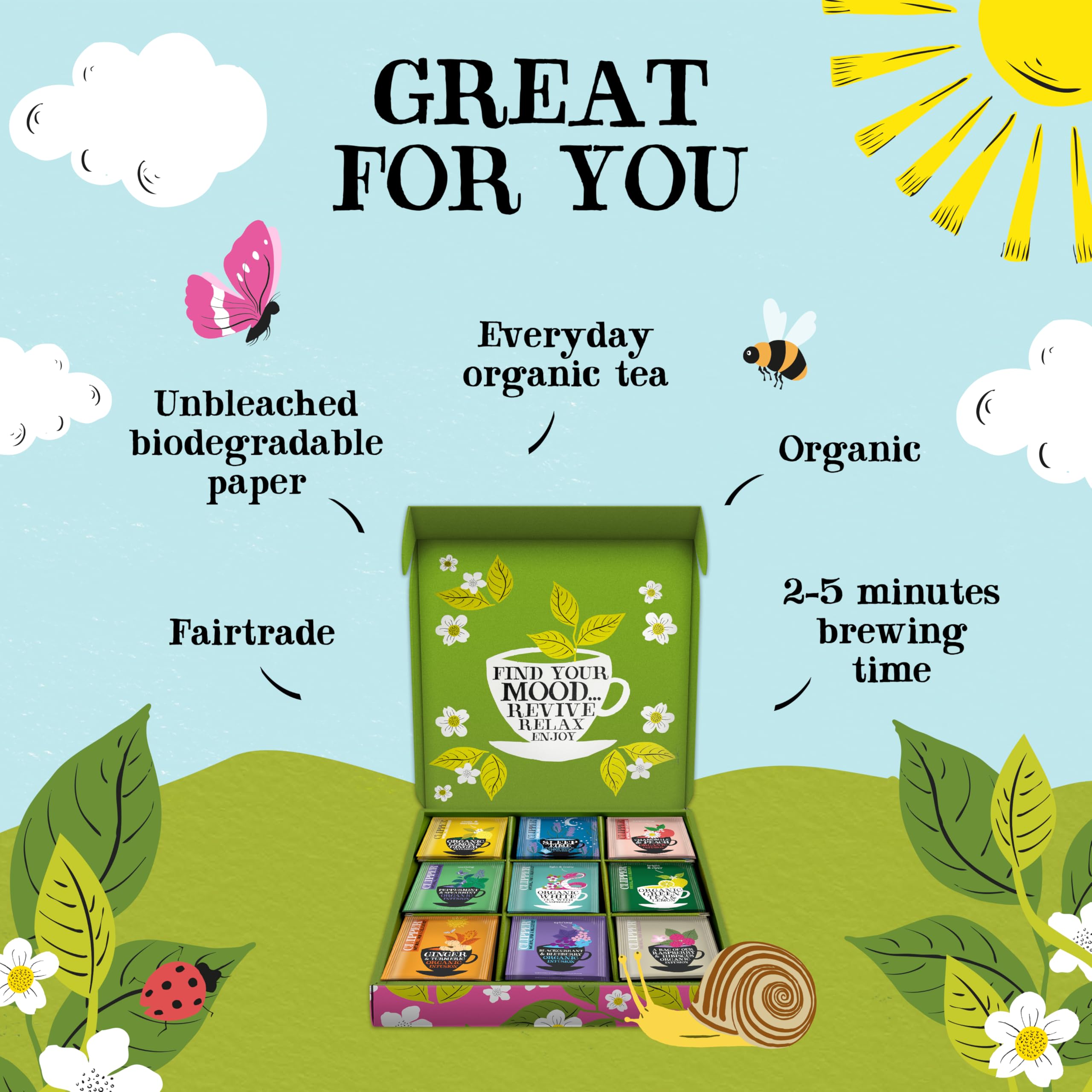 Clipper Organic Herbal & Green Tea Selection Gift Box - 45 Plastic-Free Tea Bags 8