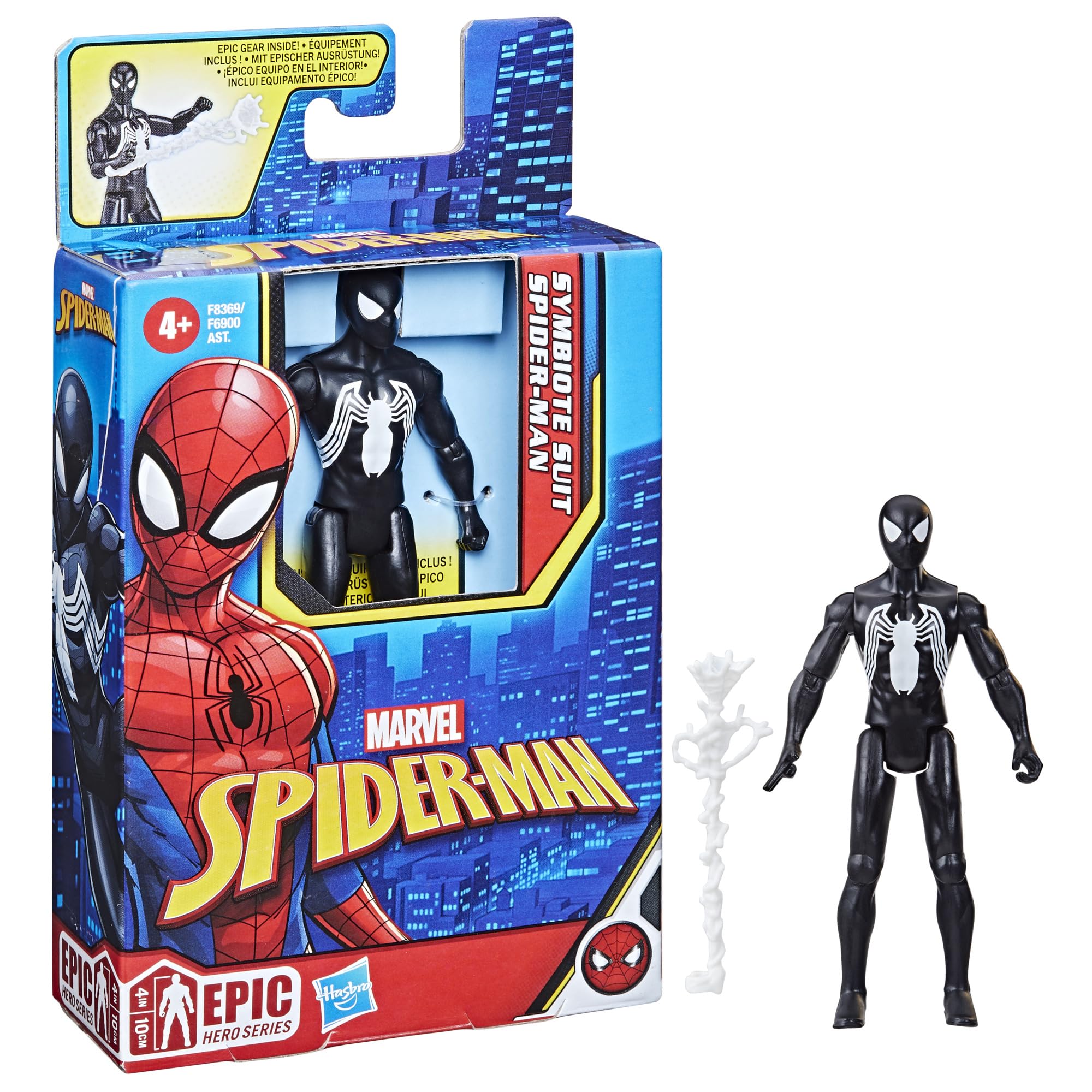 Marvel Symbiote Suit Spider-Man 4" Action Figure - Poseable 9-Point Articulation, Ages 4+ 4