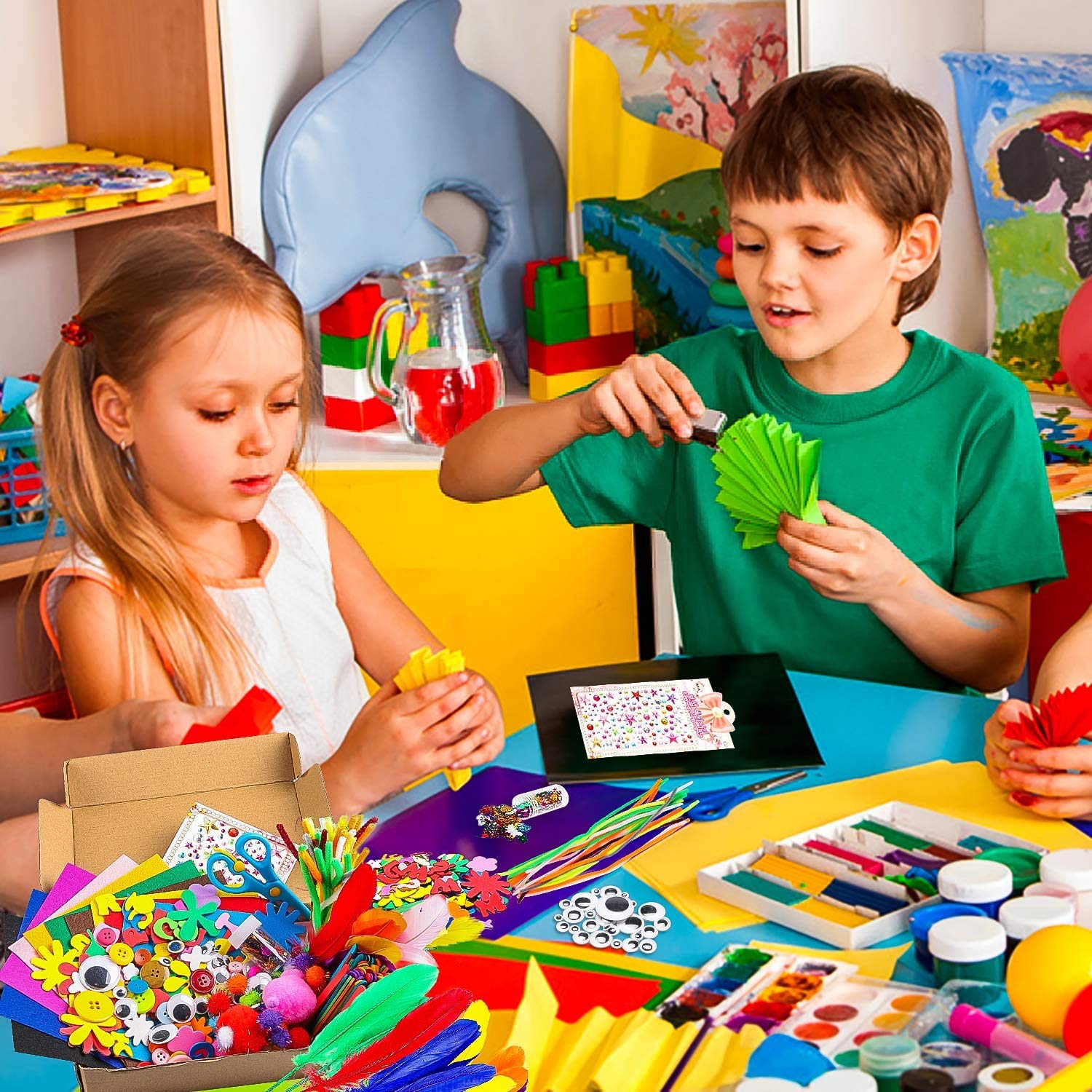 RAM ONLINE Giant 200 Piece Kids Craft Jar | DIY Art Set | Ages 3+ | Multi-Color