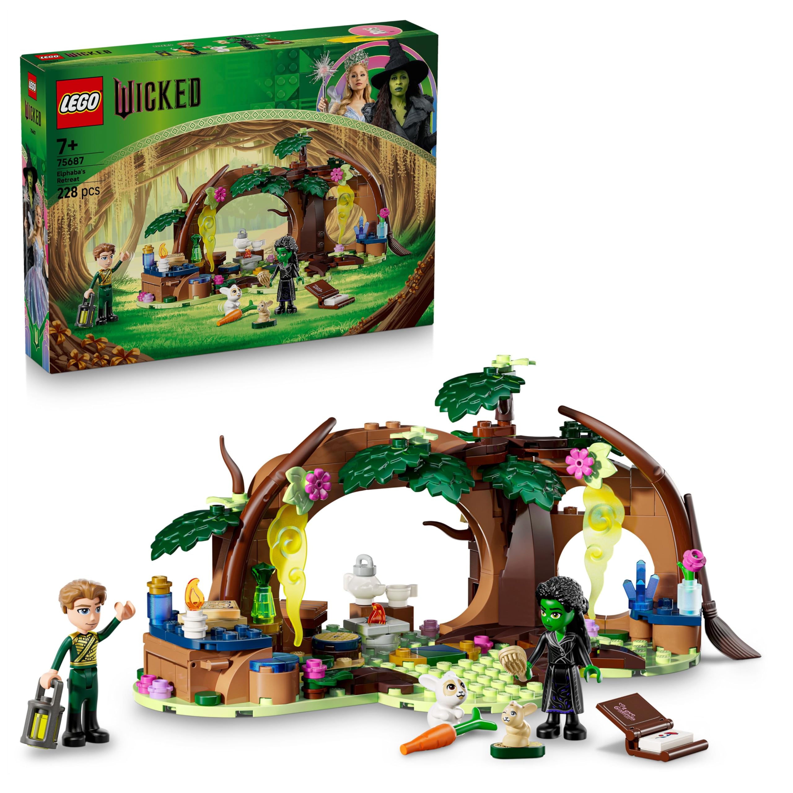 LEGO Wicked Elphaba's Retreat - Forest Building Toy with 2 Mini Dolls & Animal Figures for Ages 7+ 9