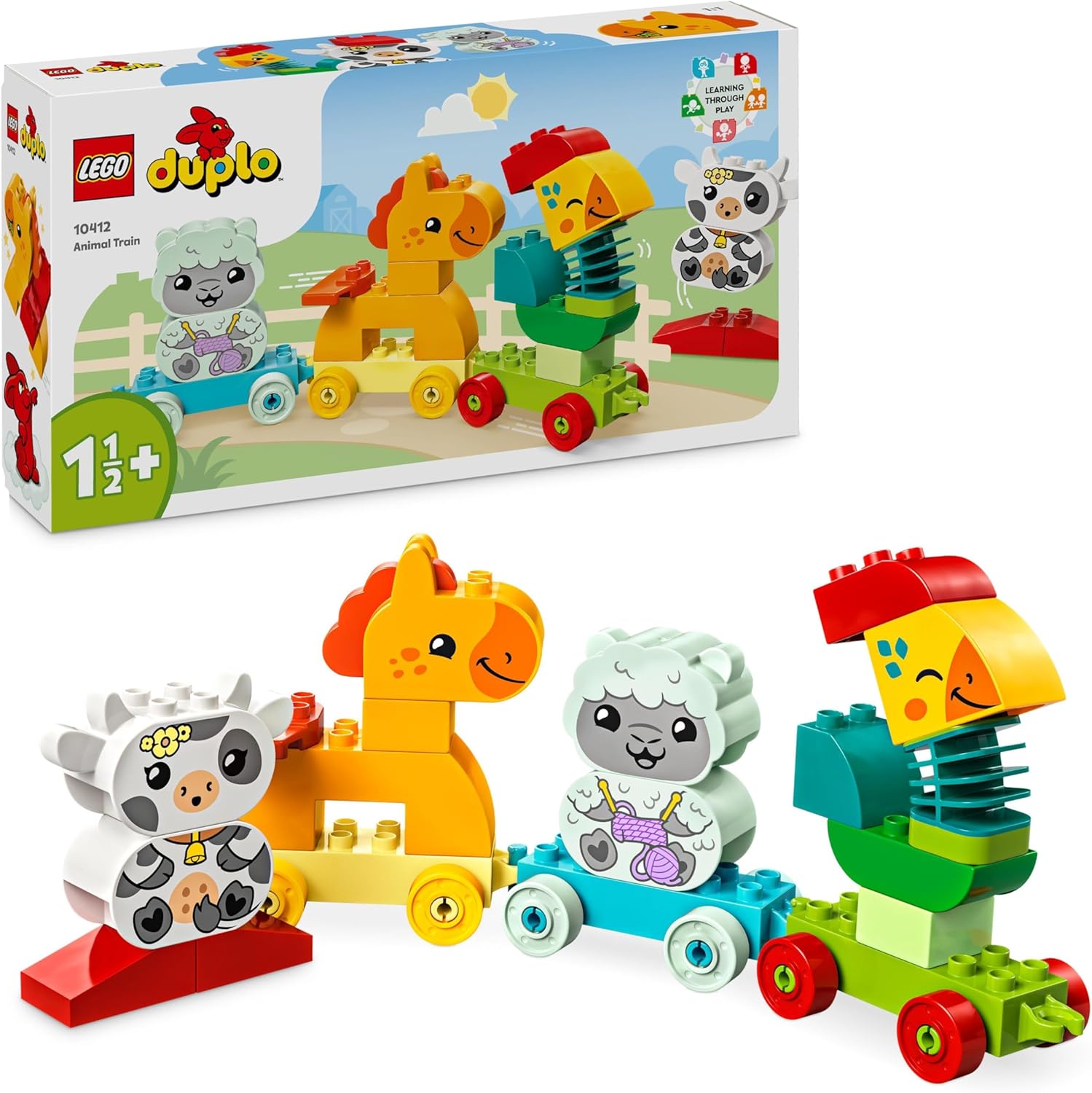 LEGO DUPLO My First Animal Train - Educational Building Set for Toddlers 18 Months+