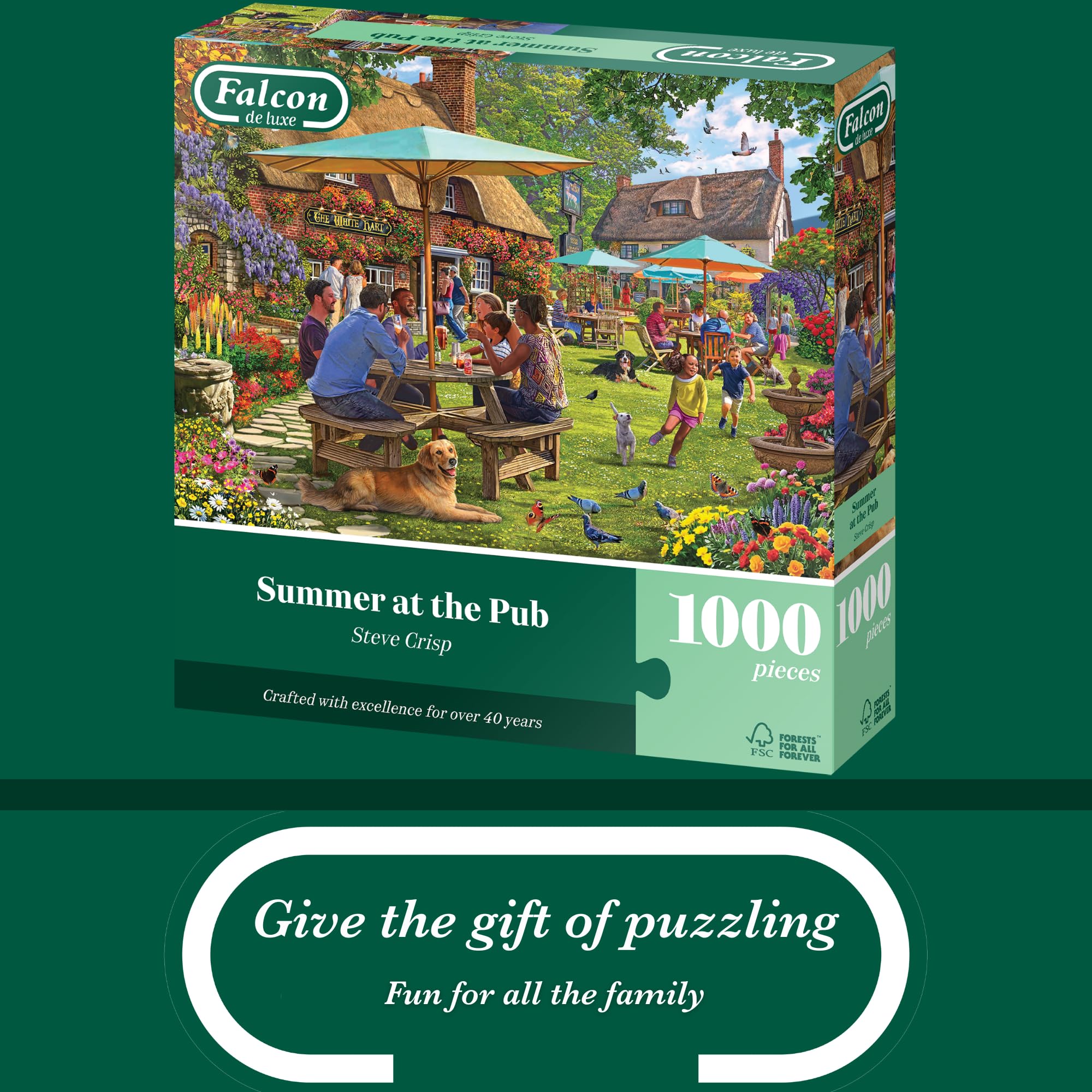 Falcon Summer at the Pub 1000 Piece Jigsaw Puzzle - Adult Puzzle by Steve Crisp 3