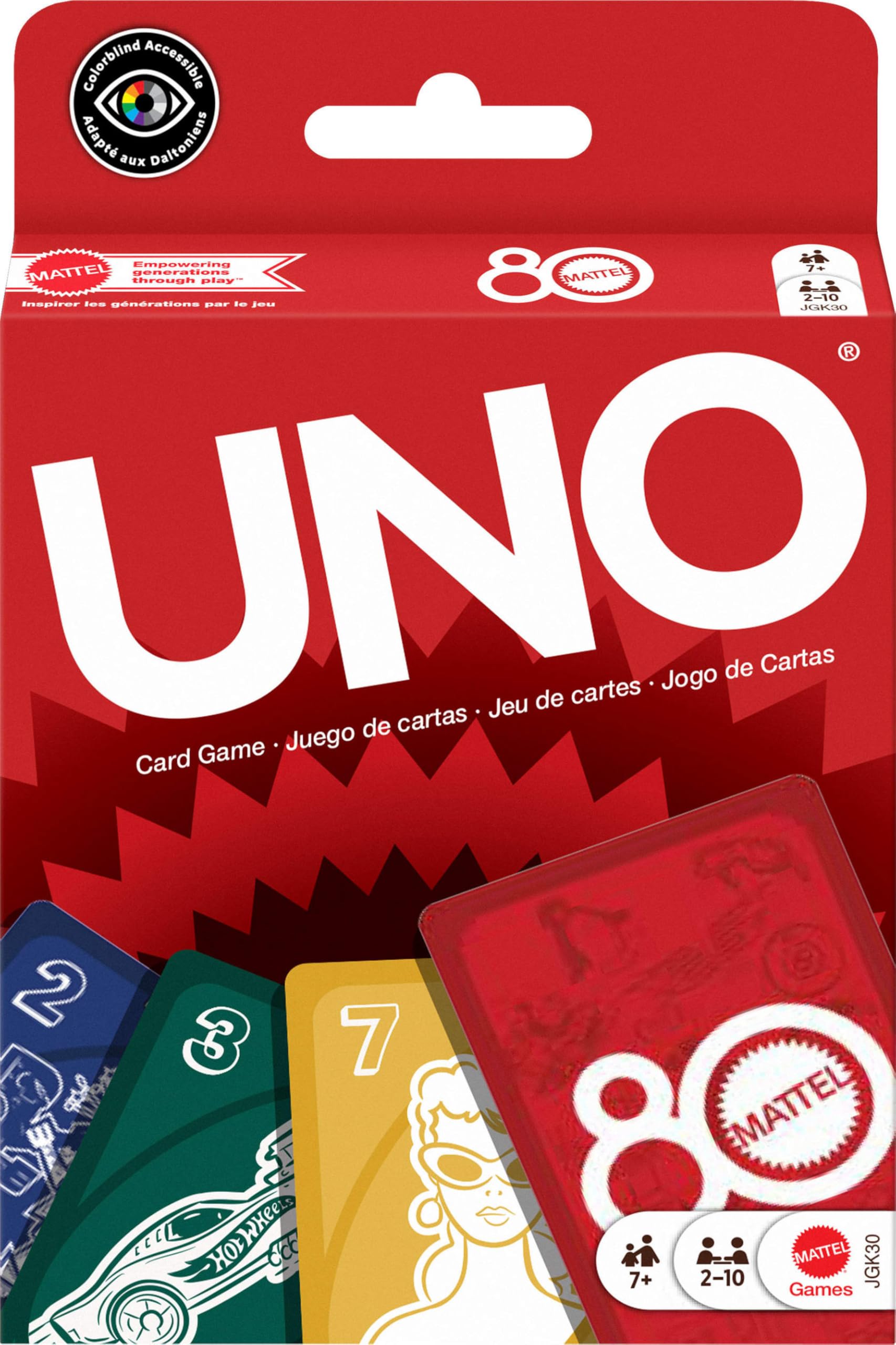 Mattel Games UNO 80th Anniversary Ruby Red Card Game