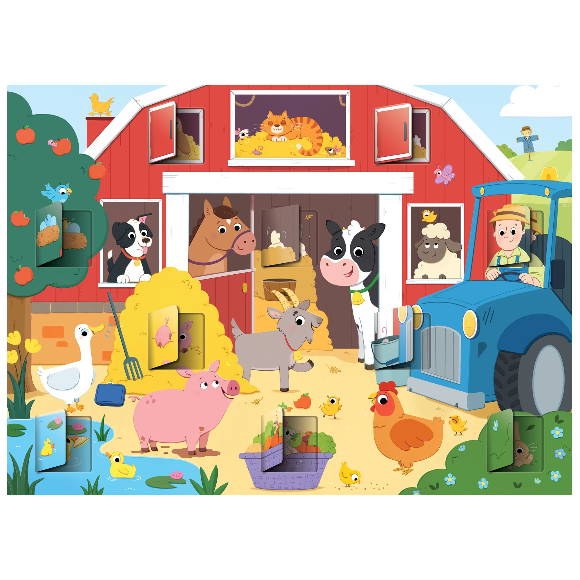 Galt Who's Hiding? Puzzle - Farmyard Fun 20-Piece Lift-the-Flap Puzzle for Toddlers 5