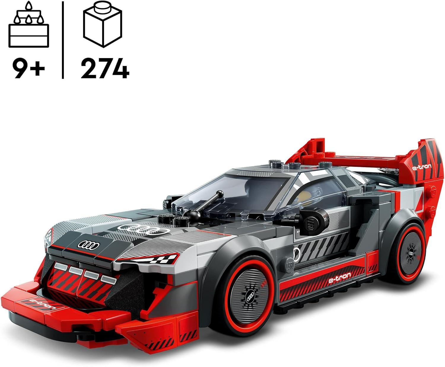 LEGO Speed Champions Audi S1 e-tron quattro Race Car Toy - Buildable Model for Ages 9+