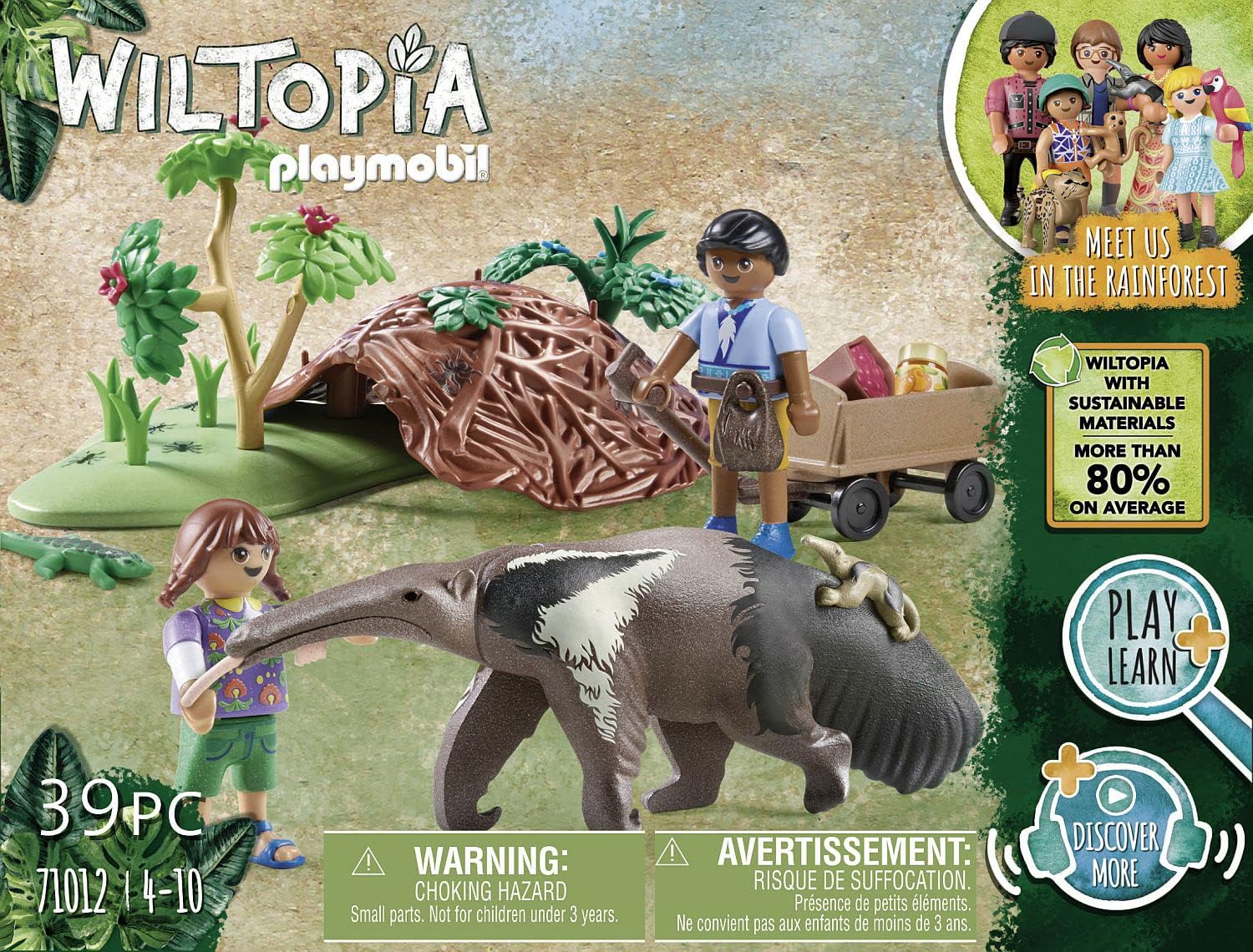 Playmobil 71012 Wiltopia Anteater Care Playset - 39-Piece Animal Rescue Toy for Kids 6