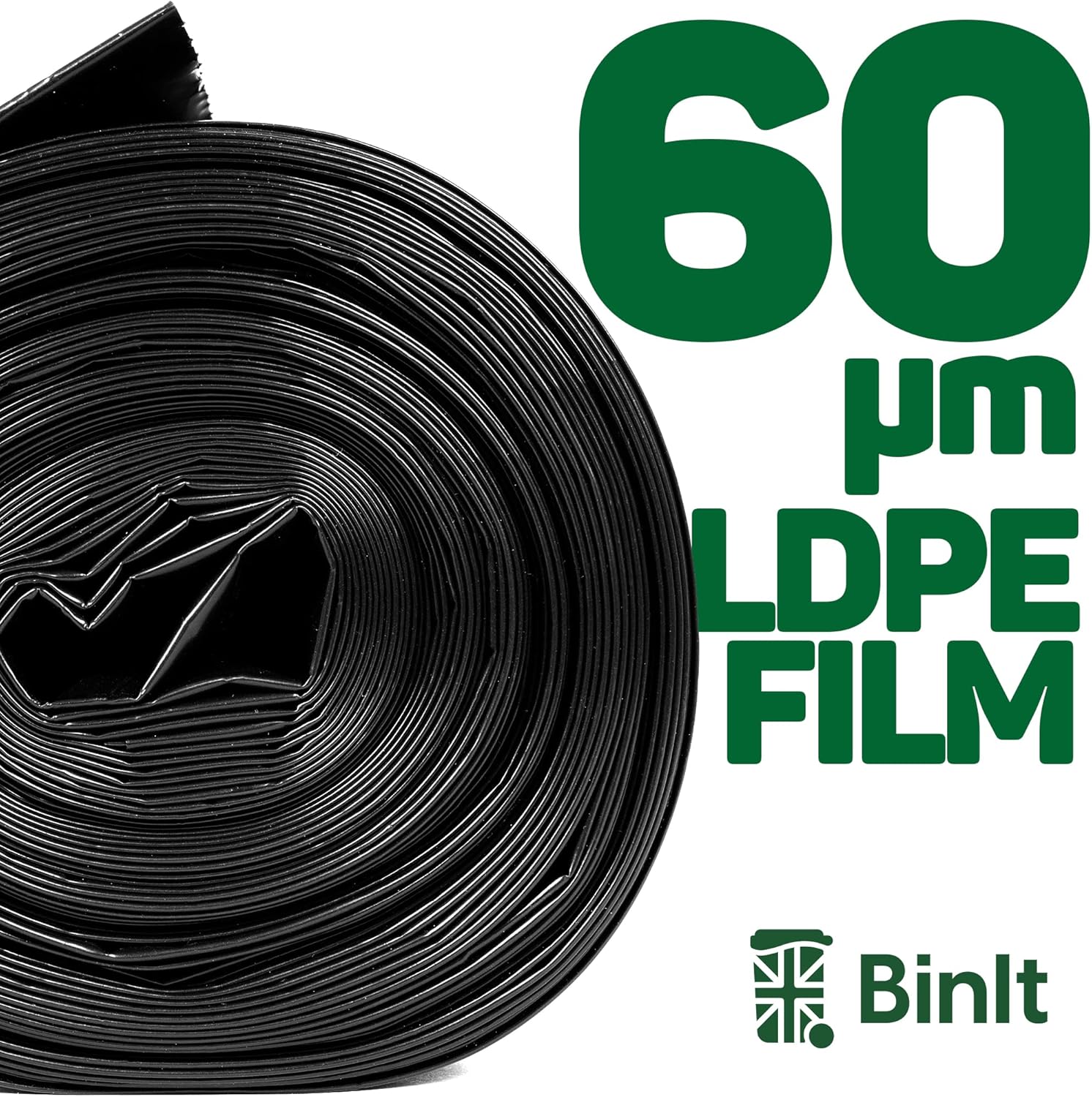 BIN IT 10 Tie Top Ultra Heavy Duty 120L Refuse Sacks - 60μm Recycled LDPE Bin Bags 8