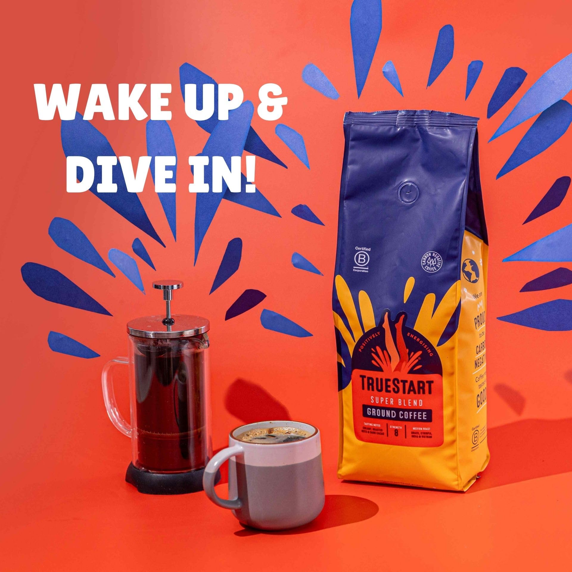 TrueStart Colombian Arabica Ground Coffee 1kg - Medium Roast for Cafetiere, V60 & Aeropress 5