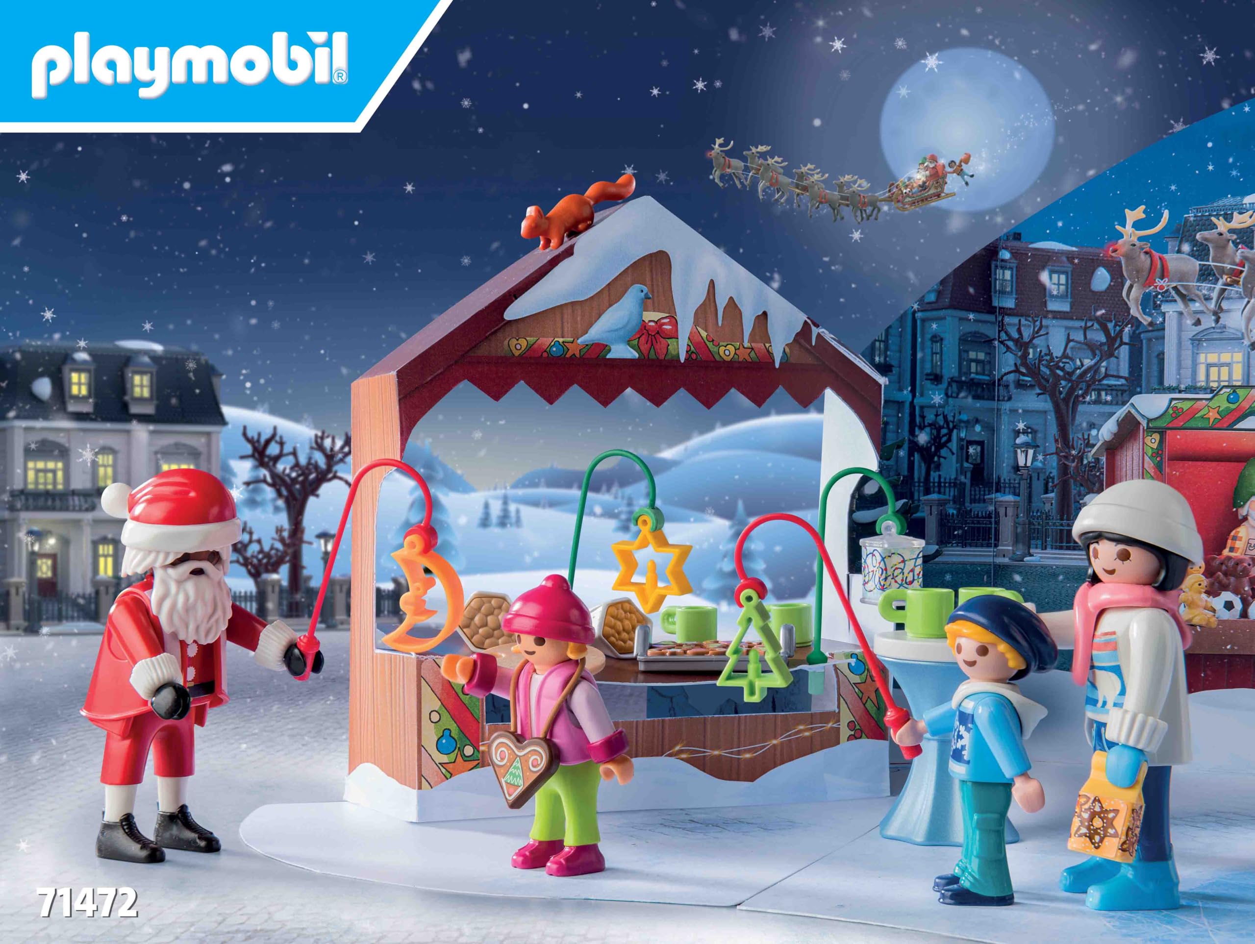 Playmobil 71472 Advent Calendar: A Trip to the Christmas Market - Playset for Kids 4+ 5