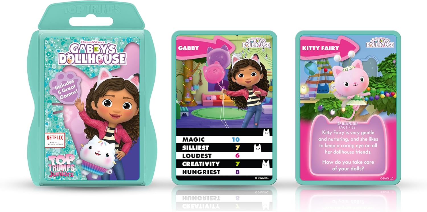 Top Trumps Junior Gabby’s Dollhouse Card Game with Luli-Loo, Carlita, and Kitt 5