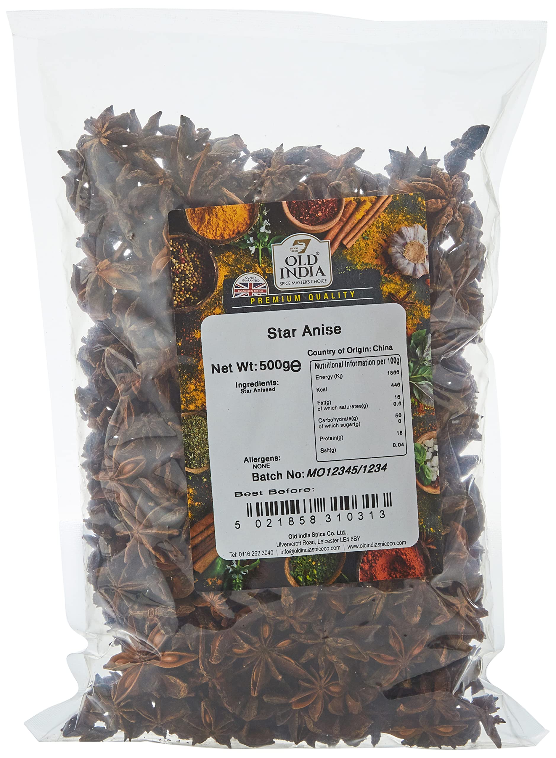 Old India Star Anise Whole Spice - 500g Natural & GMO Free 1