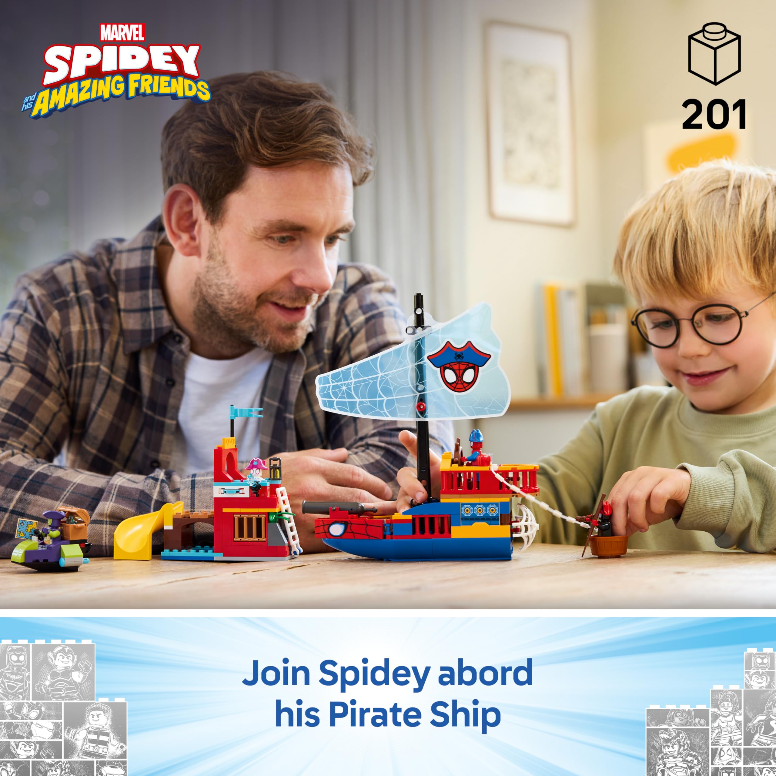 LEGO Marvel Team Spidey Pirate Ship Toy Set 11208 | Ages 4+ | Includes 4 Minifigures