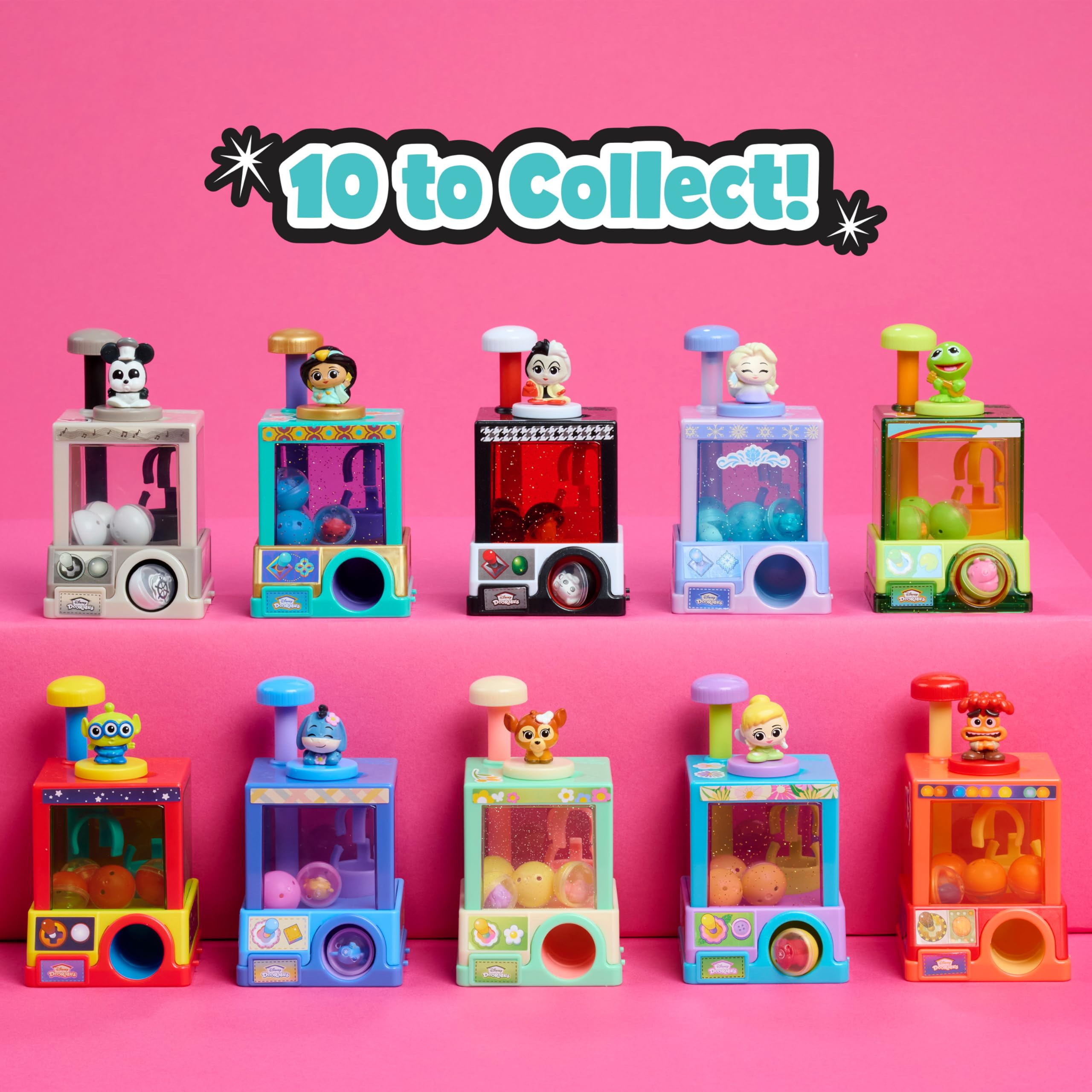 Just Play Disney Doorables Whatcha Gotcha Claw Machine - Squish’Alots Collectible with Micro Figures & Stickers 6