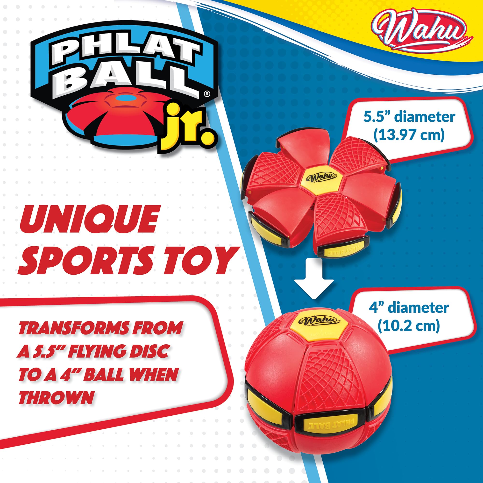 Wahu Phlat Ball Junior - Transforming Disc to Ball Toy for Kids 5+ 8
