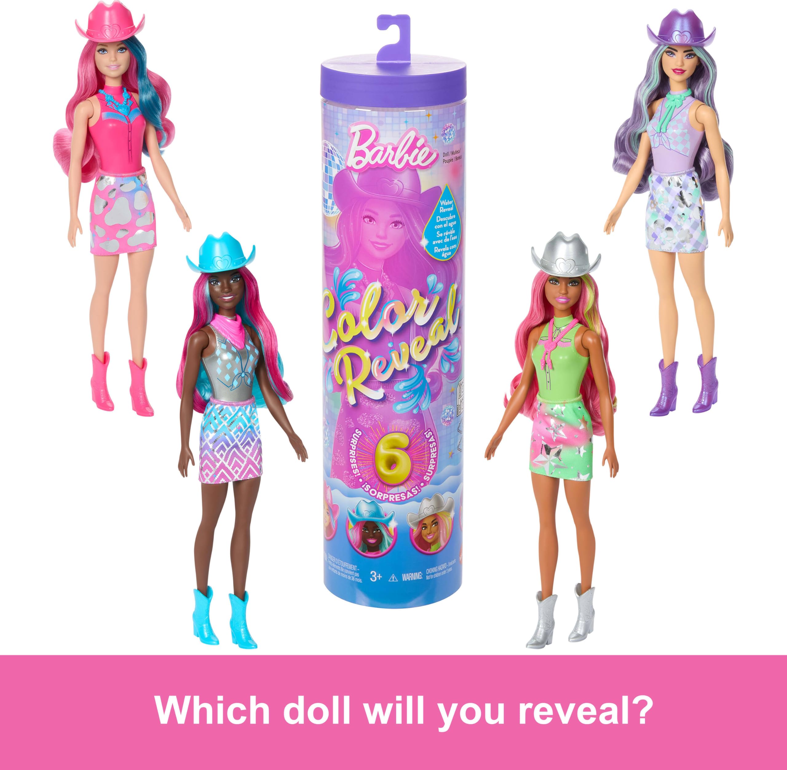 Barbie Color Reveal Fashion Doll & Accessories with 6 Surprises - Disco Star Series 3