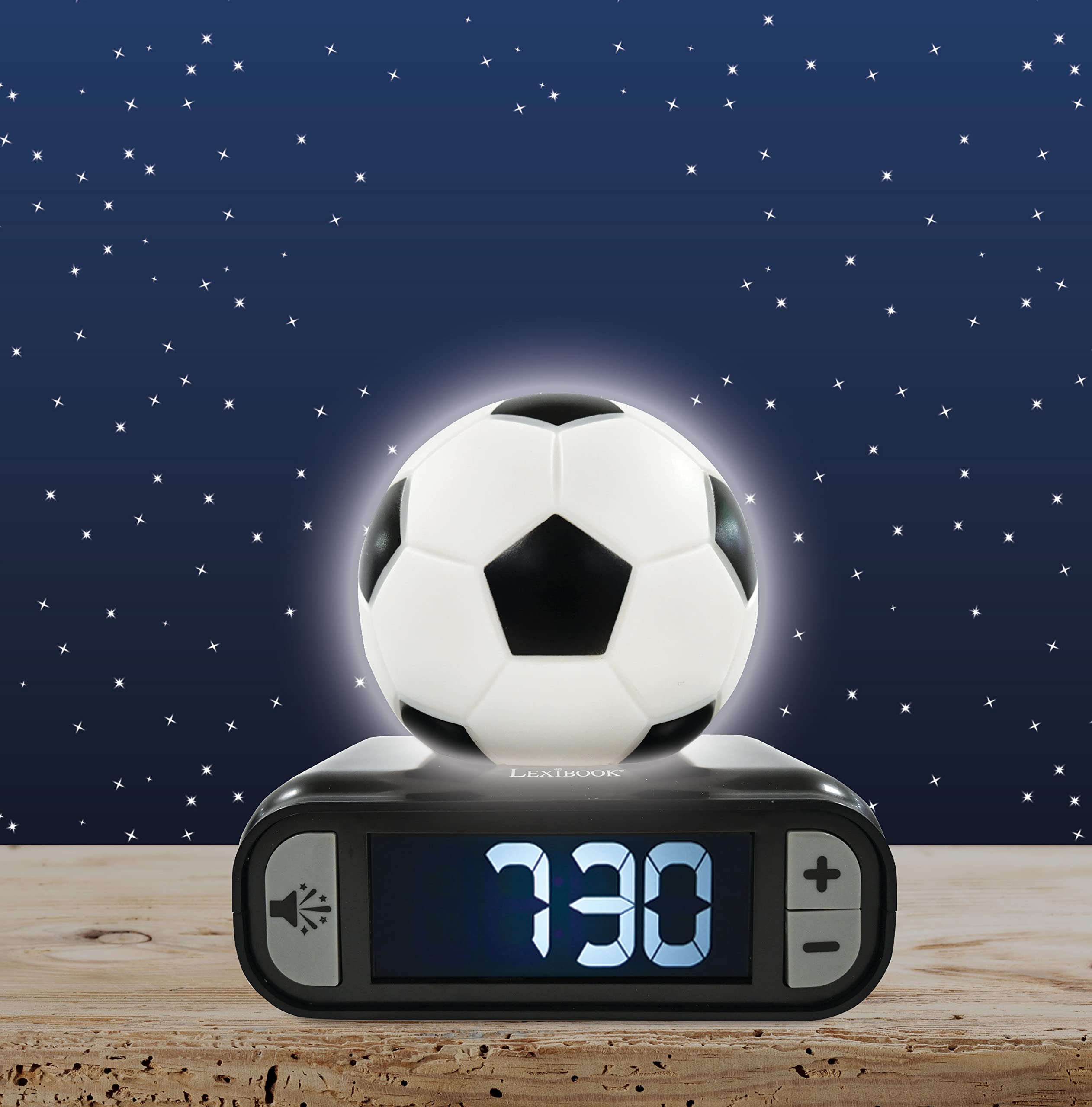 LEXIBOOK Digital Alarm Clock with Night Light - Soccer Ball Design, Snooze & Light-Up Features 6