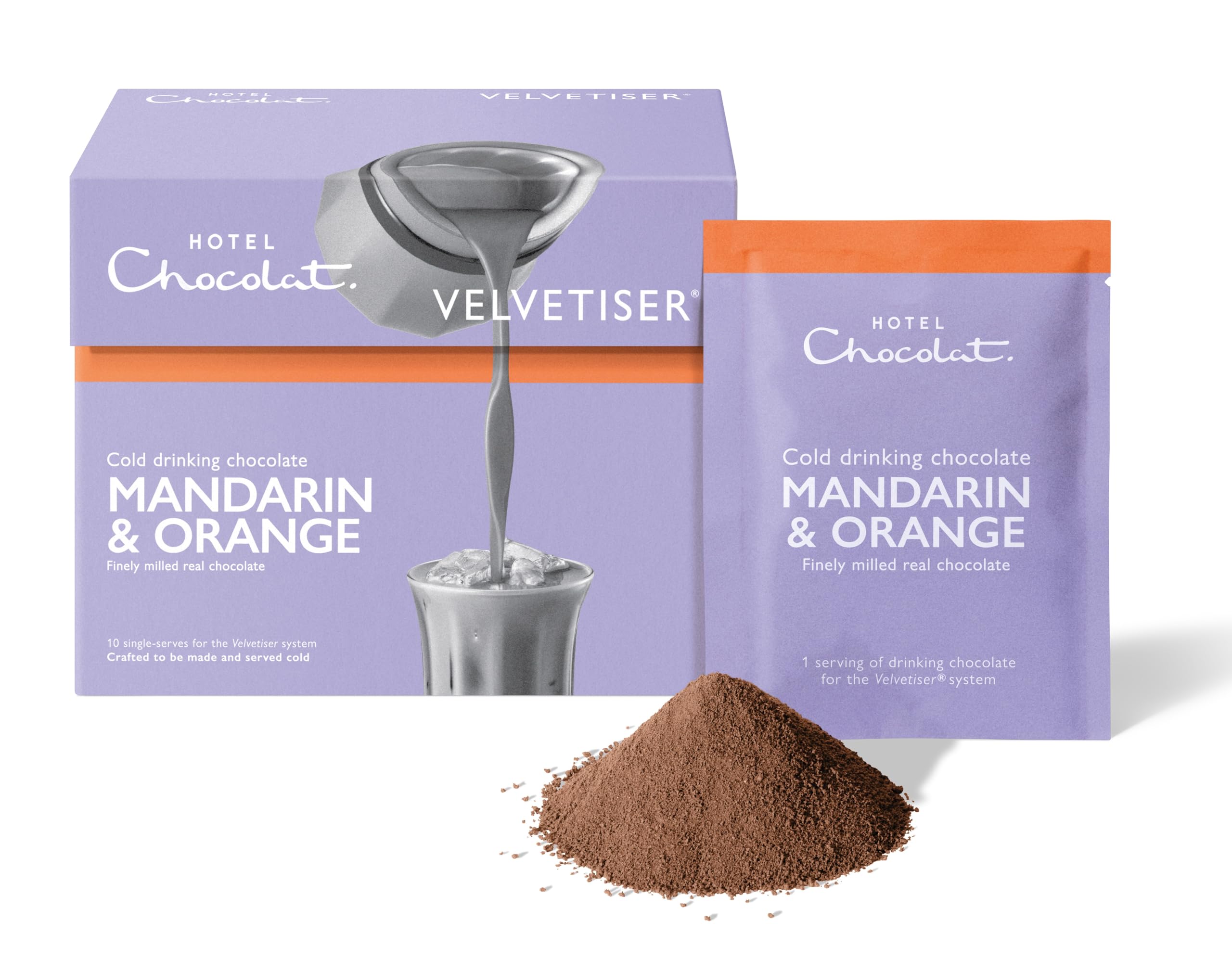 Hotel Chocolat - Mandarin & Orange Cold Drinking Chocolate - 10 Sachets 1