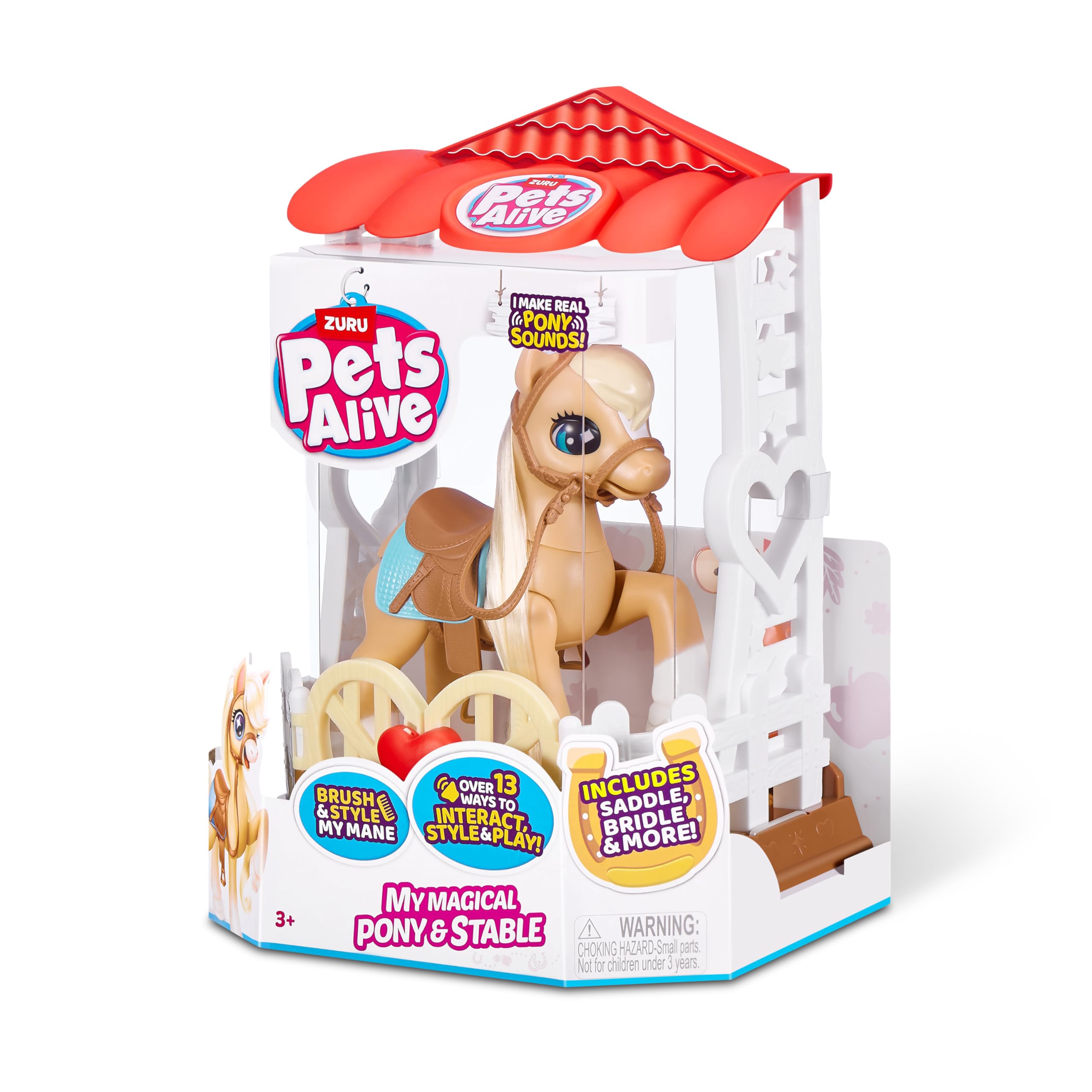 Pets Alive My Magical Pony Interactive Robotic Toy | 13 Ways to Play | Includes Stable, Brush, Apple 7