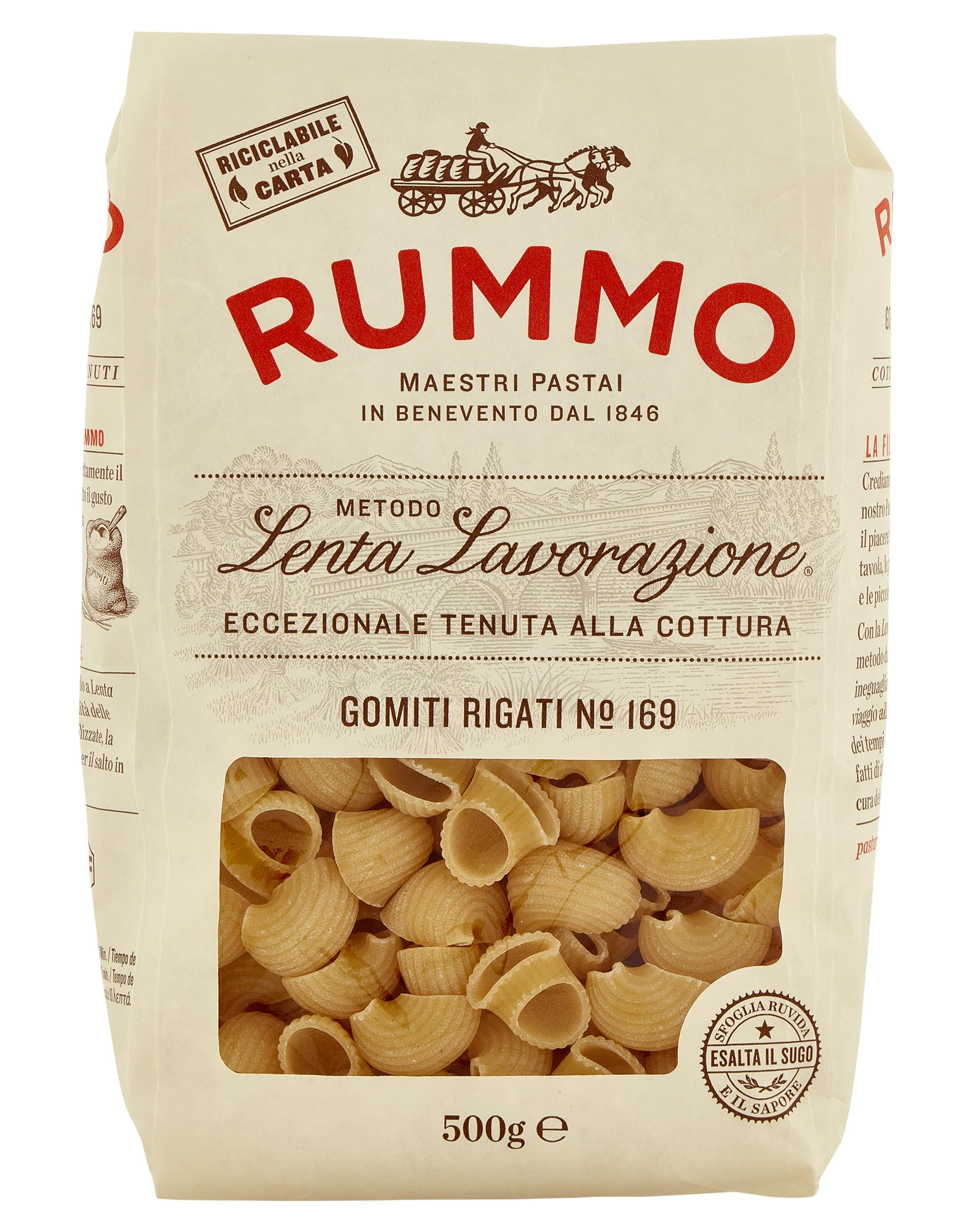 Rummo Gomiti Rigati No.169 Pasta - Authentic Italian Short Pasta | 500g 1