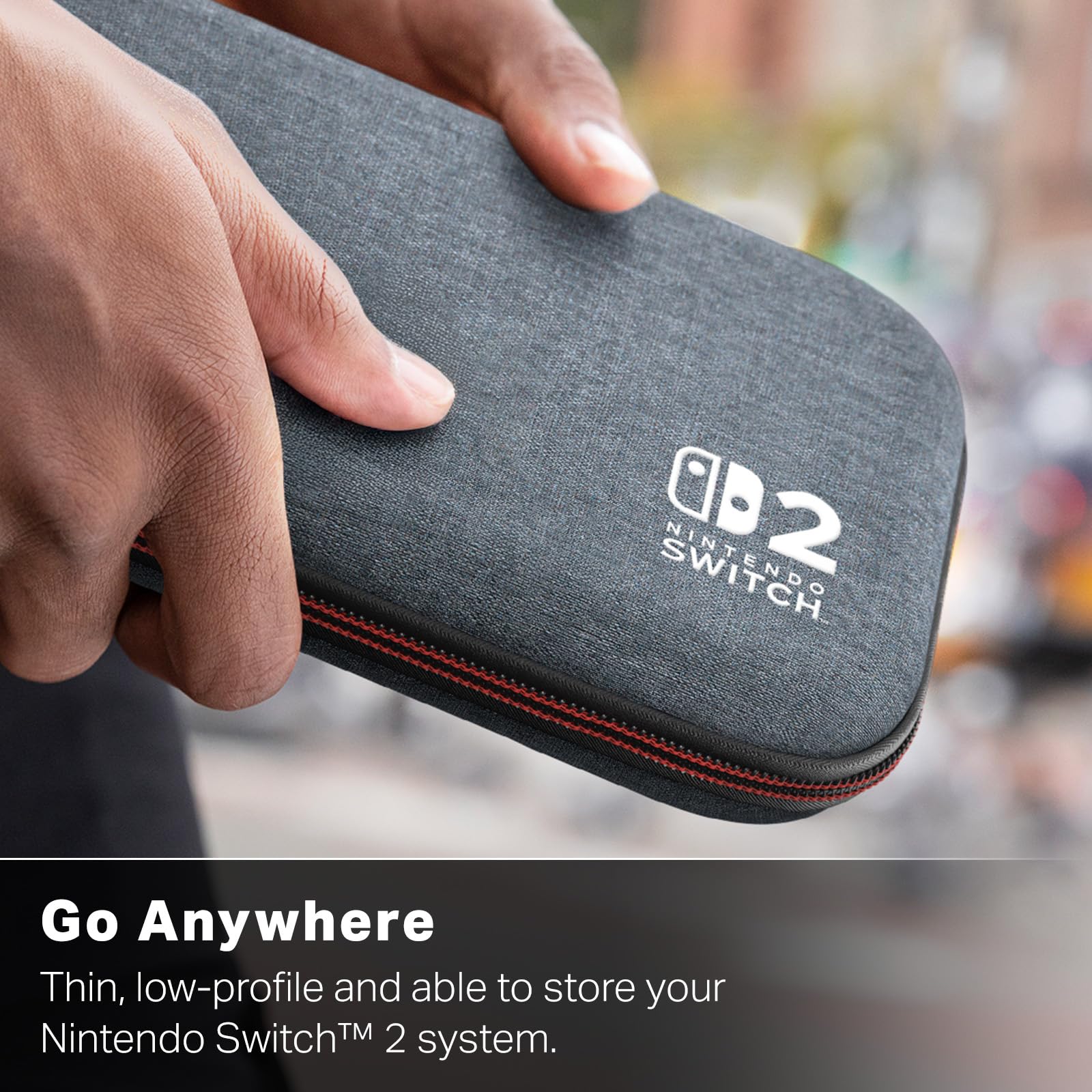 PowerA Slim Case for Nintendo Switch 2 - Grey, Officially Licensed, Holds 10 Games, Padded Screen Protector, Built-in Stand 9