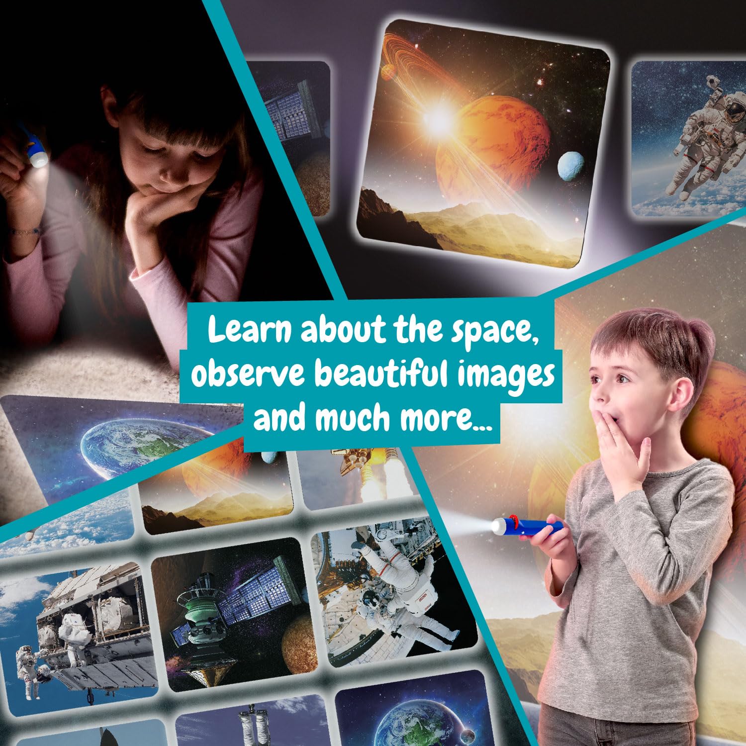 Science4you Space Torch and Projector - Solar System Adventure for Kids 4+ 8