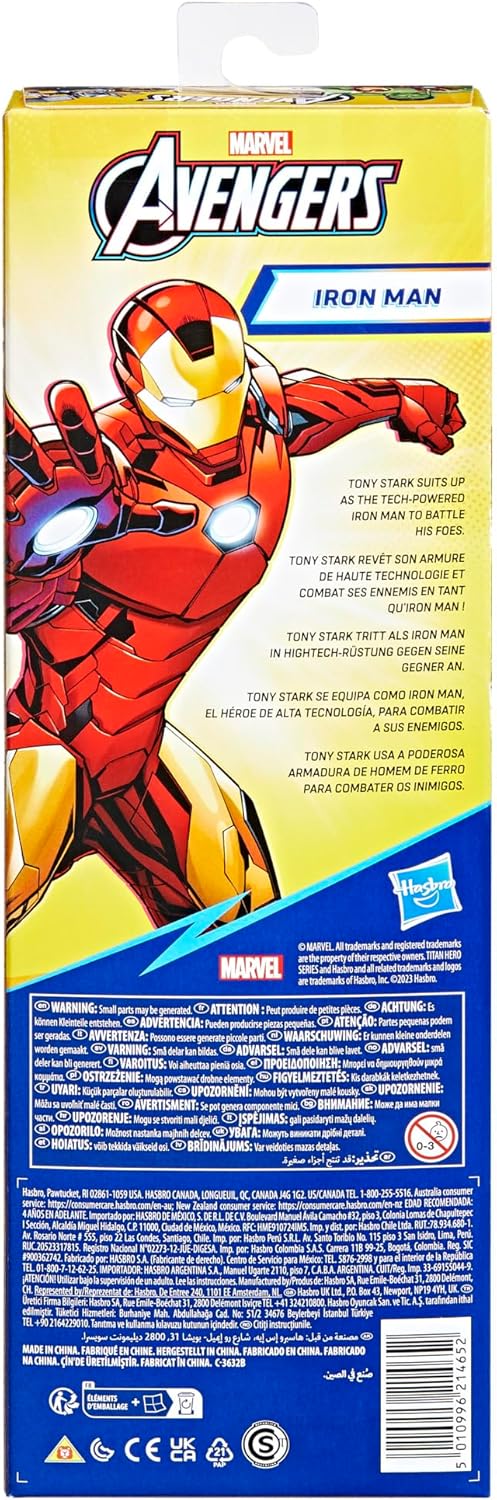 Marvel Avengers Titan Hero Series Iron Man 12” Action Figure - Poseable Superhero Toy for Kids Ages 4+