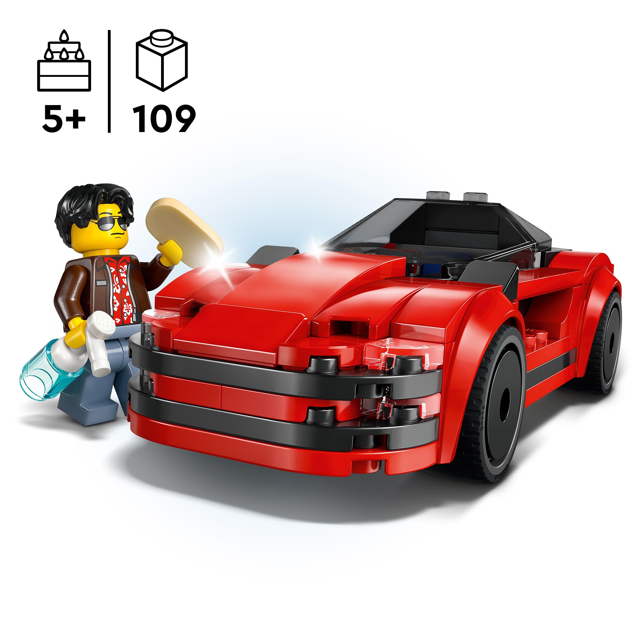 LEGO City Red Sports Car Toy - Buildable Vehicle Playset for 5+ Year Olds