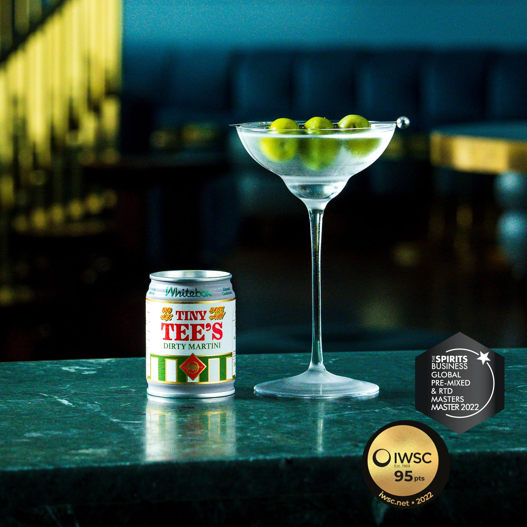 WHITEBOX COCKTAILS Single Serve Classic Tiny Tee's Dirty Martini — Case Of 6