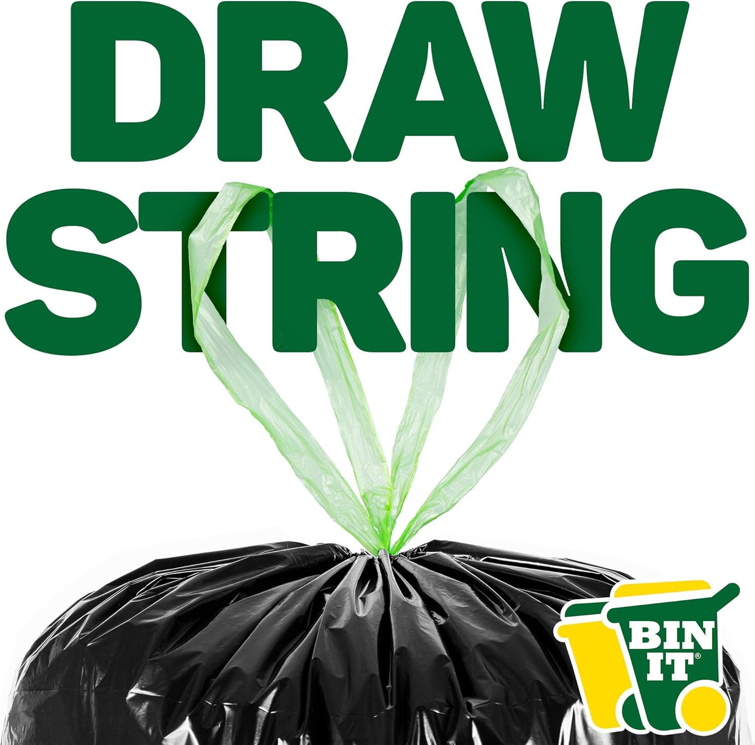 BIN IT 40 Drawstring Bin Liners 70L - Recycled Strong Refuse Sacks for Household & Office 7