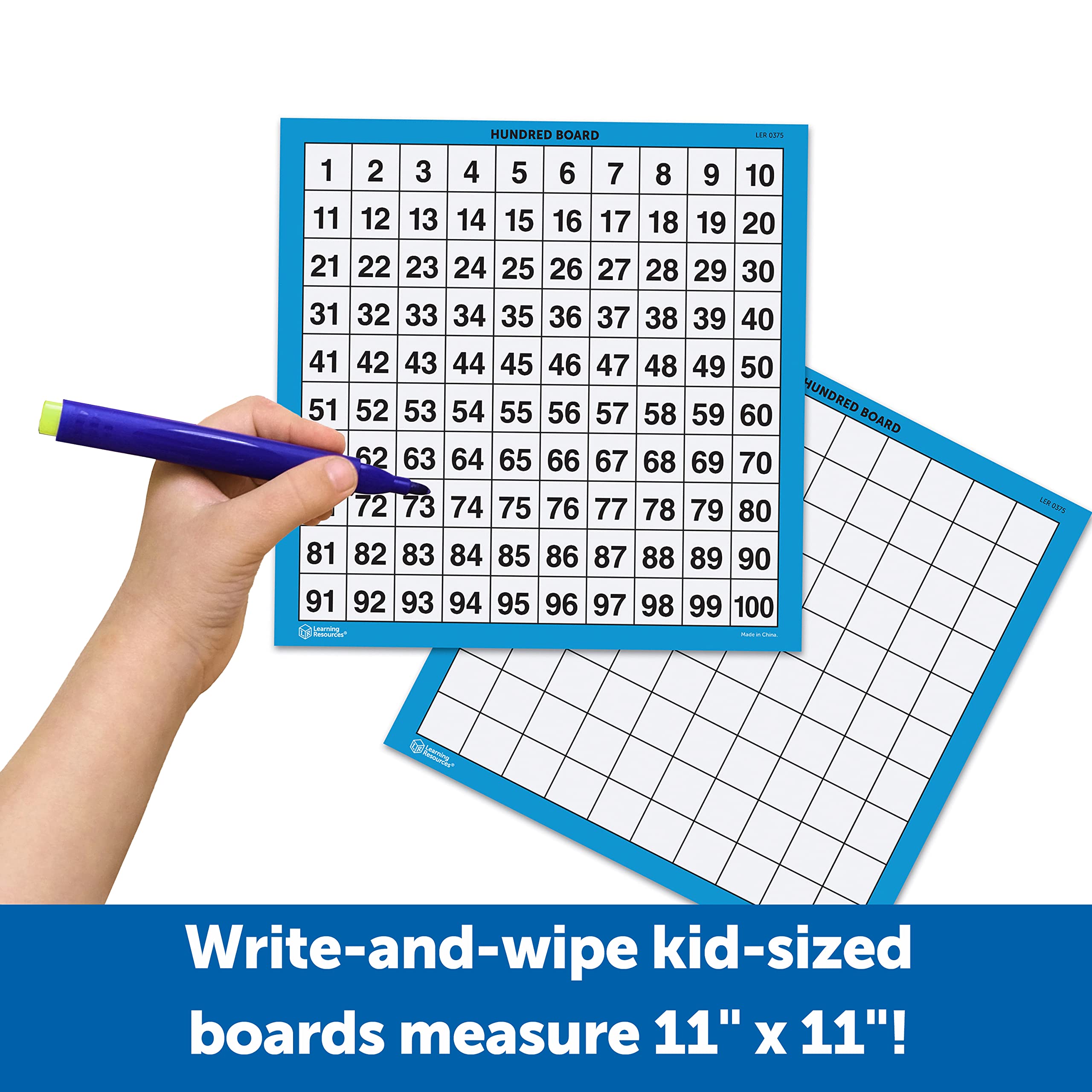 Learning Resources Wipe Clean Hundred Boards - Educational Math Tool for Ages 5-9 7