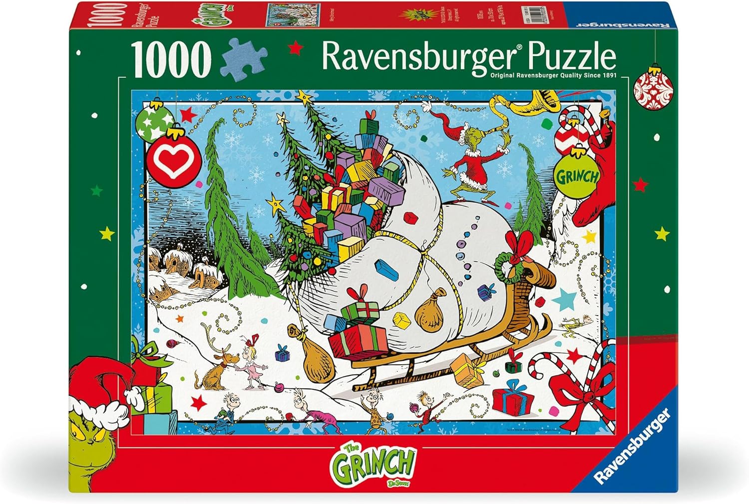 Ravensburger The Grinch 1000 Piece Christmas Jigsaw Puzzle - Family Puzzle Game for Adults & Kids 12+