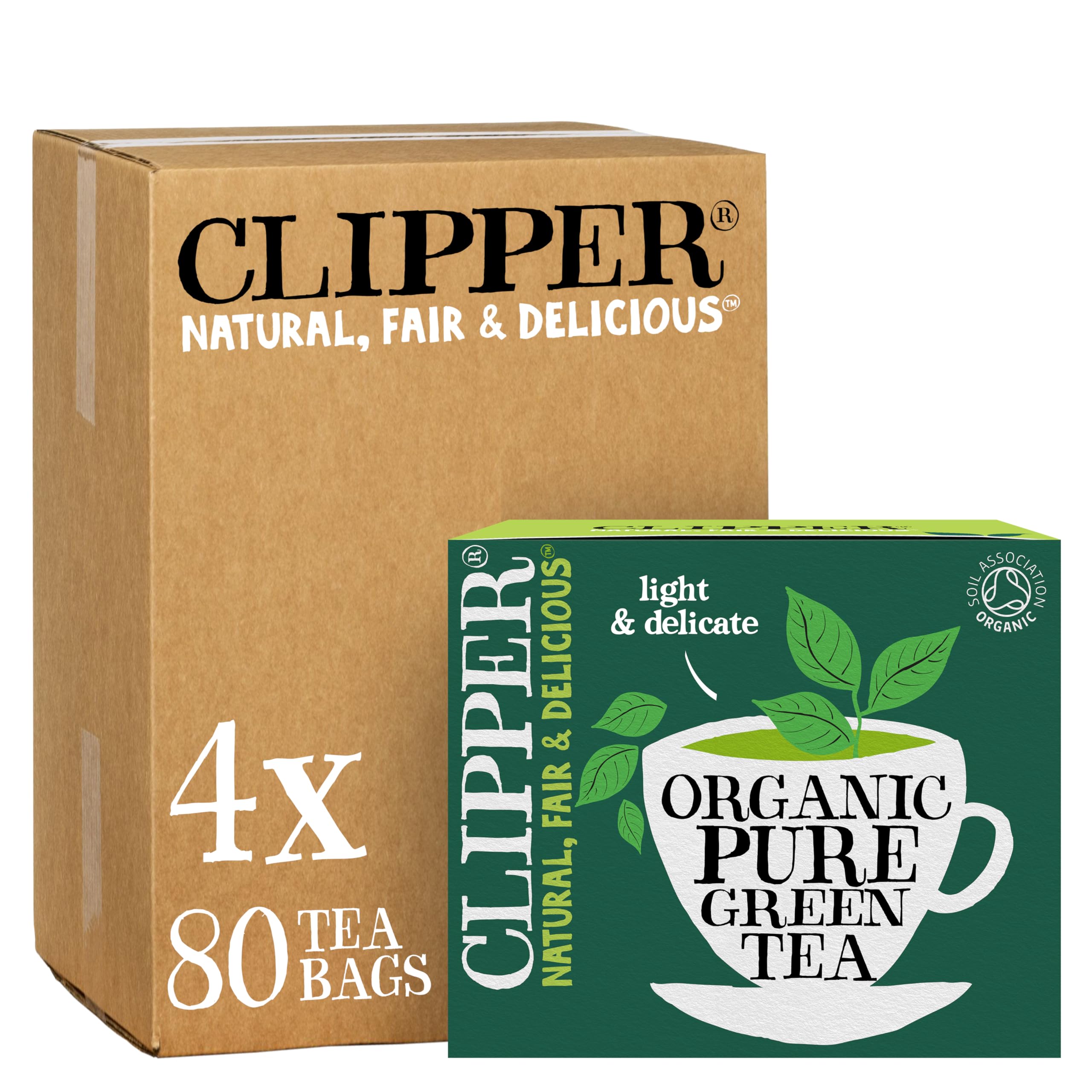 Clipper Organic Pure Green Tea Bags - 320 Bags (4 x 80) Bulk Pack, Fairtrade & Plastic-Free 7