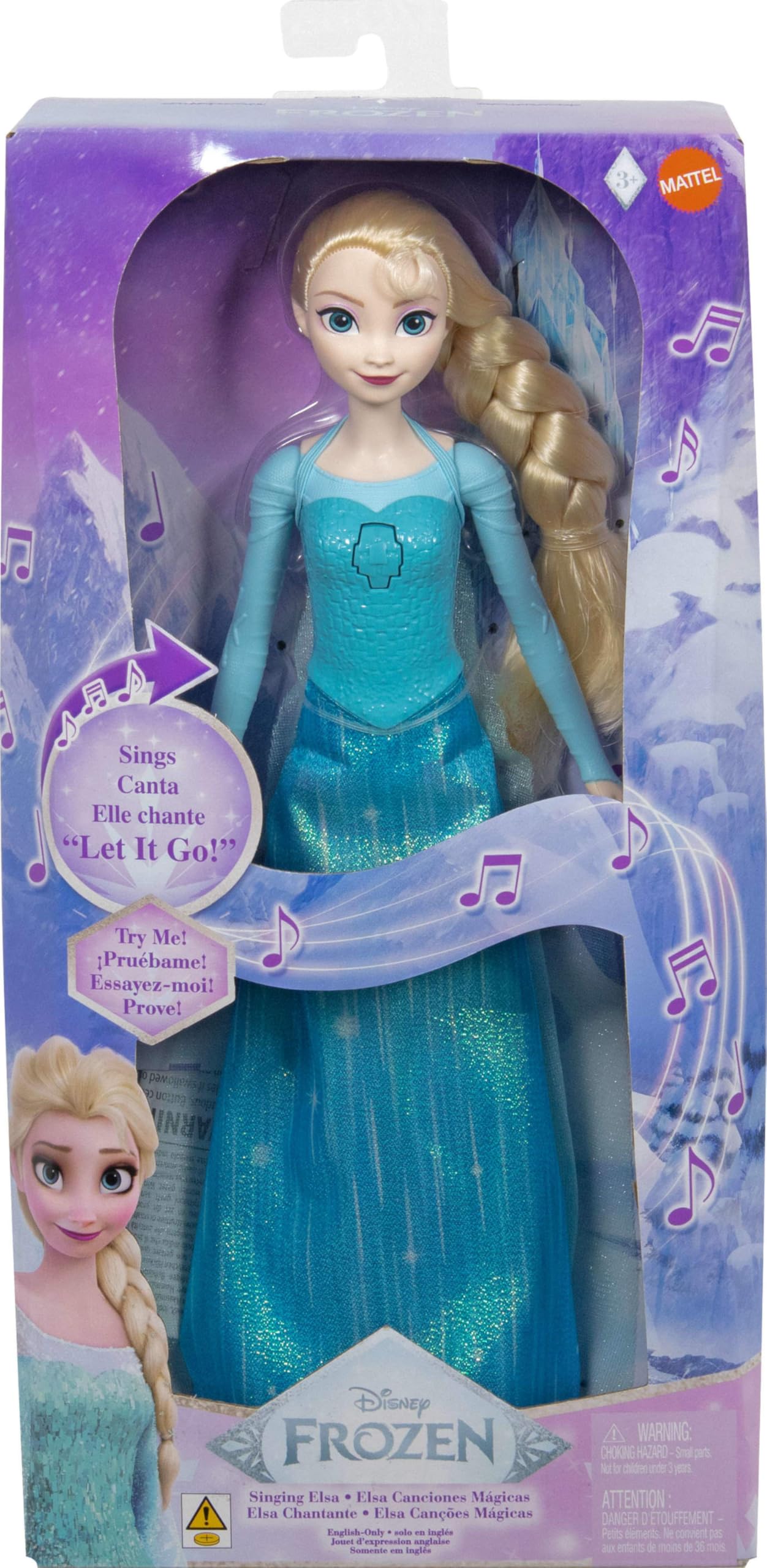 Mattel Disney Frozen Singing Elsa Doll - 'Let It Go' Musical Toy with Classic Outfit, Ages 3+ 6