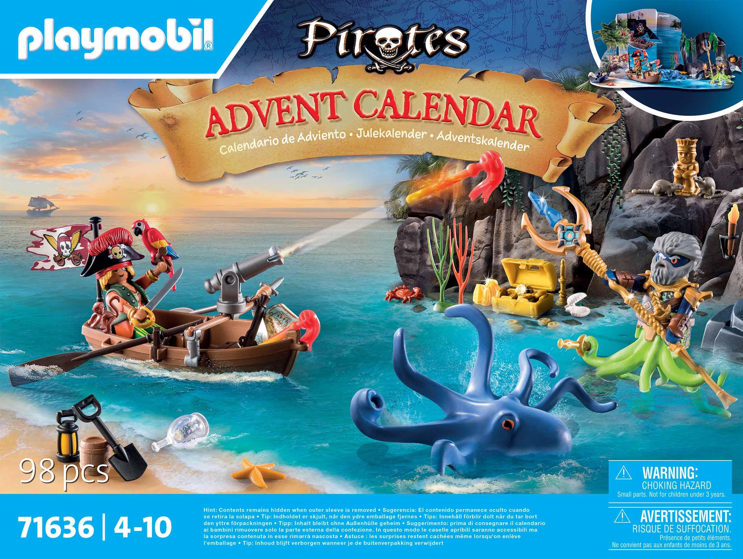 Playmobil 71636 Advent Calendar: Pirates - 24-Day Treasure Hunt Countdown for Kids Ages 4+ 6