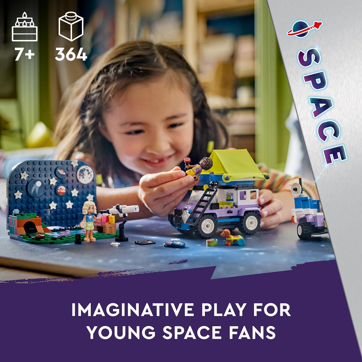 LEGO Friends Stargazing Camping Vehicle Playset with 4x4 Car, 2 Mini-Dolls & Telescope - 7+ Years 6