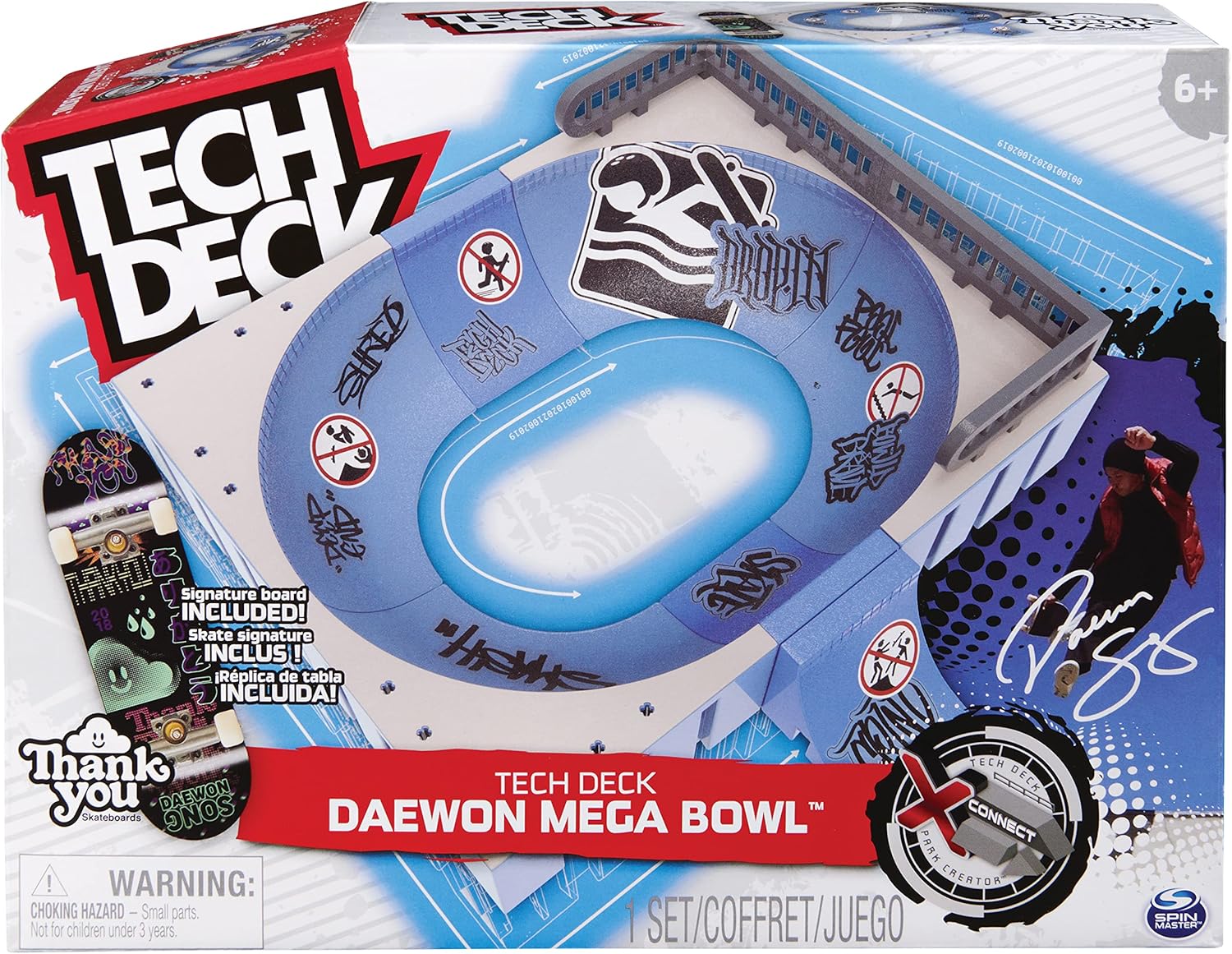 Tech Deck Daewon Mega Bowl X-Connect Park Creator Playset - Customizable Skate Park with Exclusive Fingerboard 6